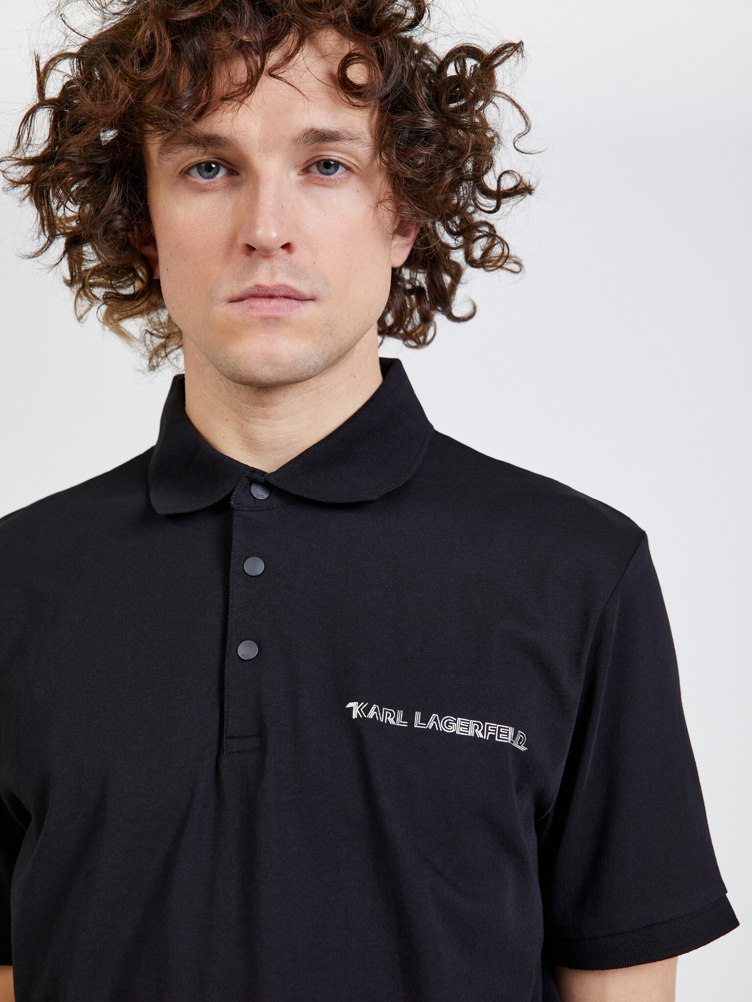 Karl Lagerfeld Polo Tricou Negru - Pled.ro