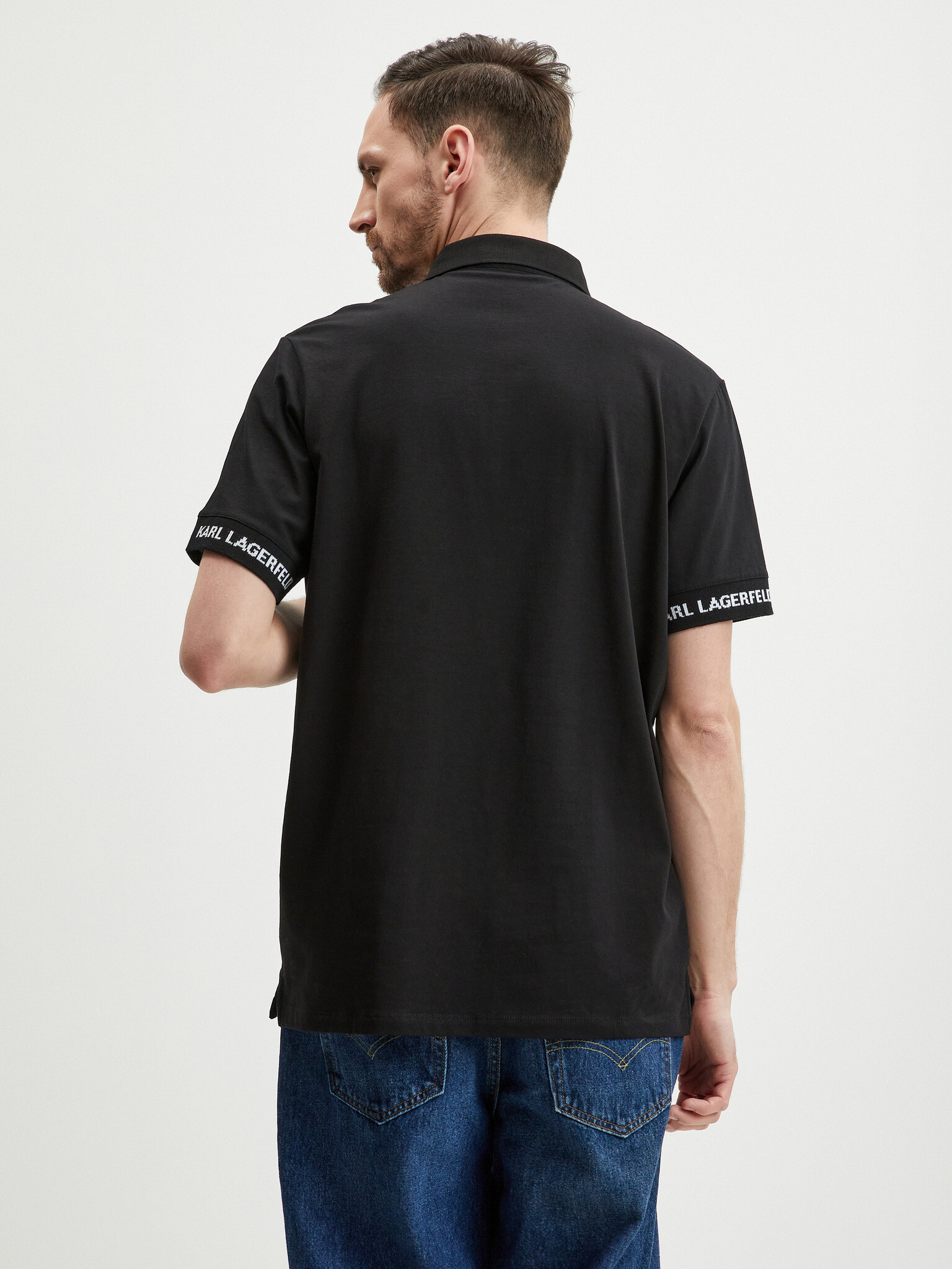 Karl Lagerfeld Polo Tricou Negru - Pled.ro