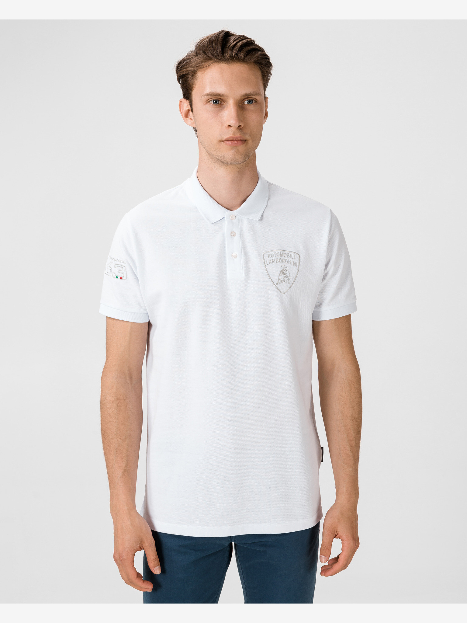 Lamborghini Polo Tricou Alb - Pled.ro