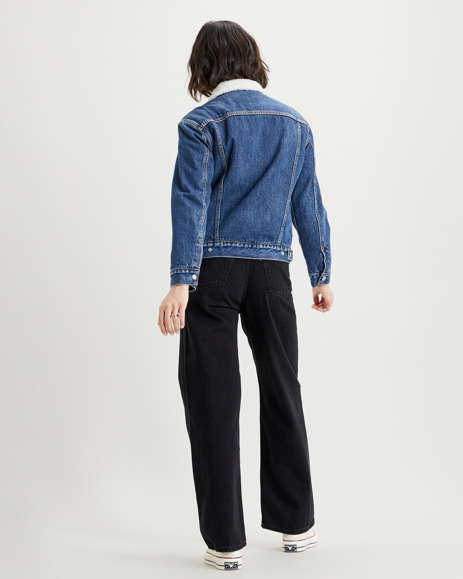 Levi's® Ex-Boyfriend Sherpa Trucker Jachetă Albastru - Pled.ro