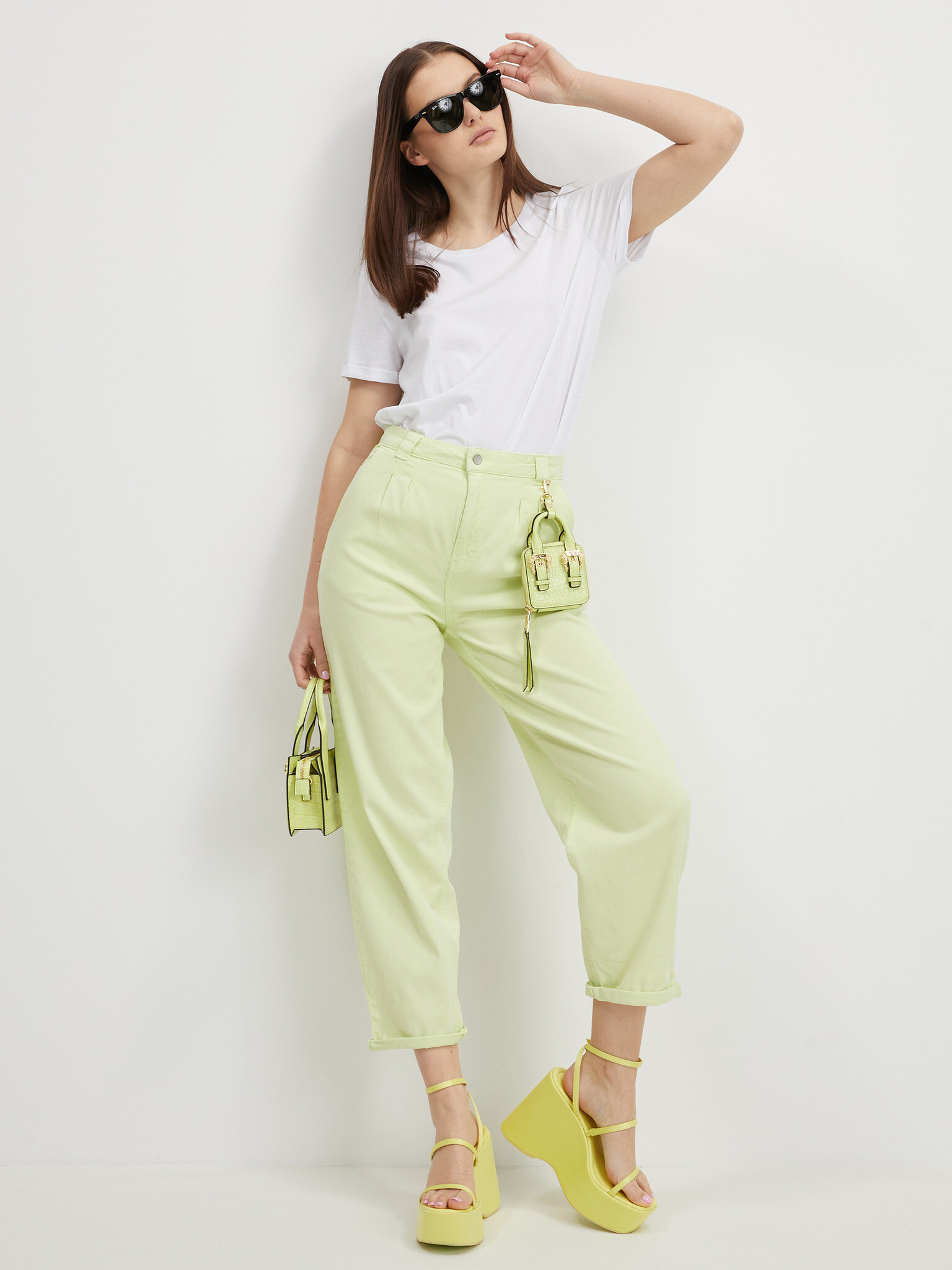 Noisy May Lou Pantaloni Verde - Pled.ro