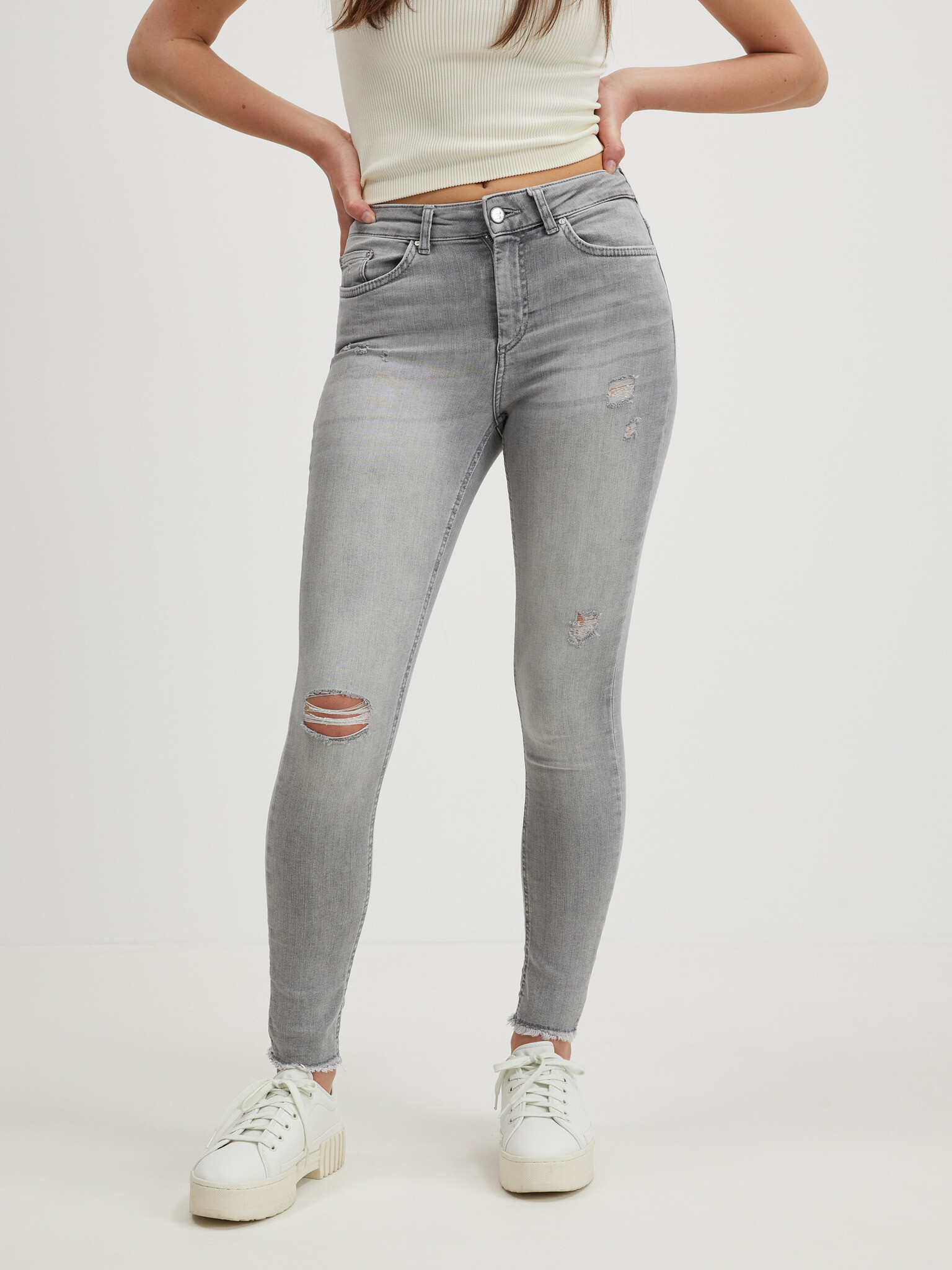 ONLY Blush Jeans Gri - Pled.ro