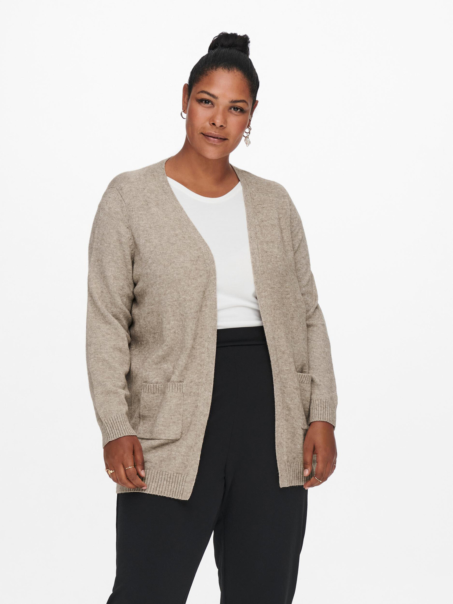 ONLY CARMAKOMA Esly Cardigan Bej - Pled.ro