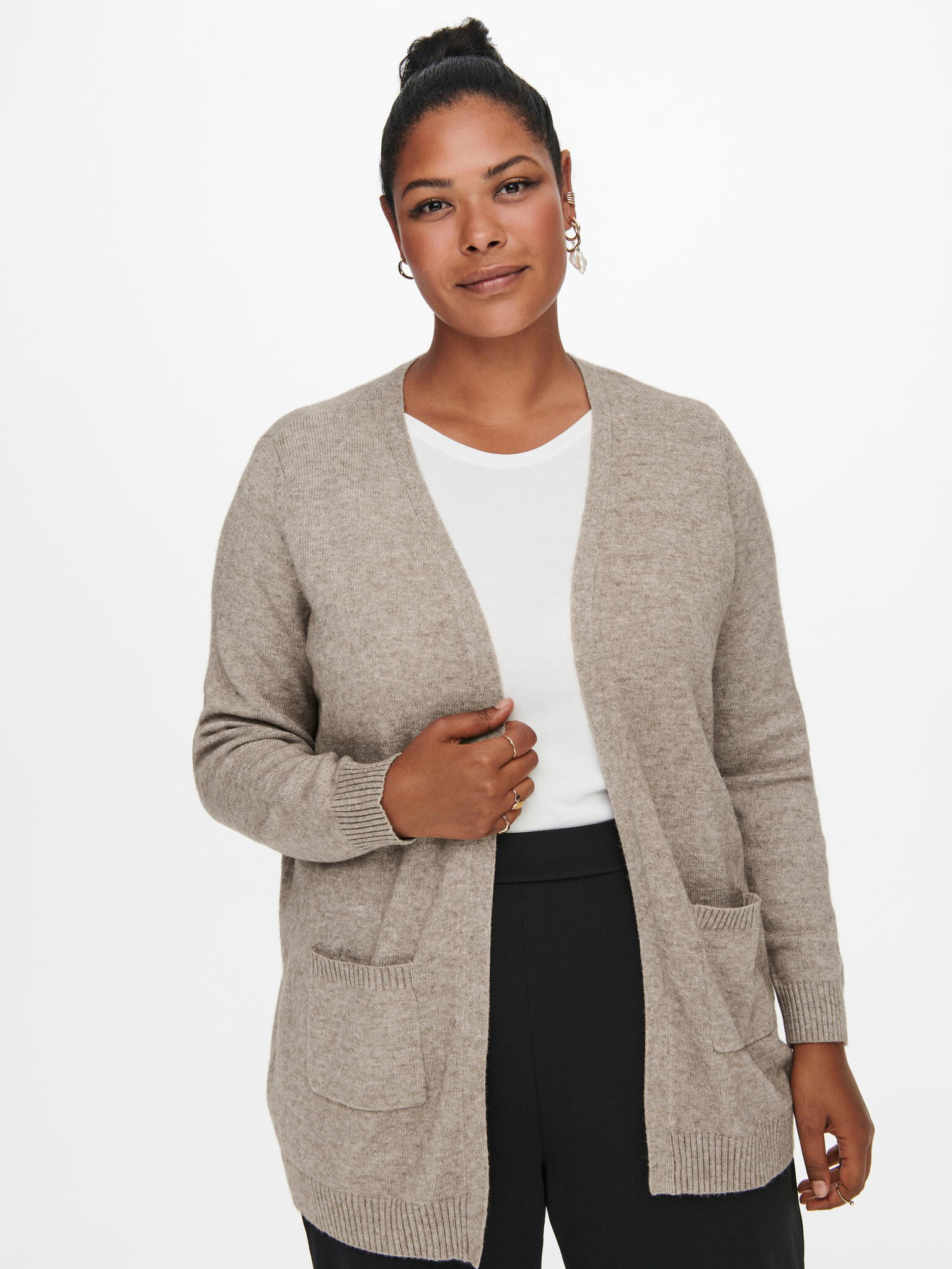 ONLY CARMAKOMA Esly Cardigan Bej - Pled.ro