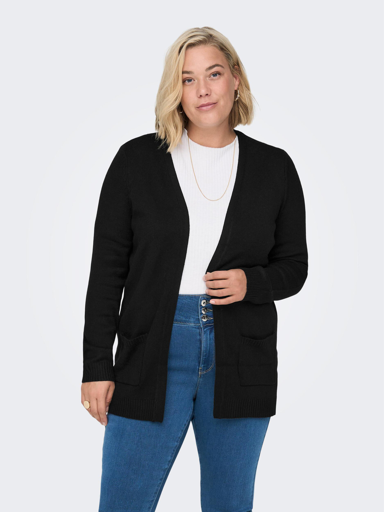 ONLY CARMAKOMA Esly Cardigan Negru - Pled.ro