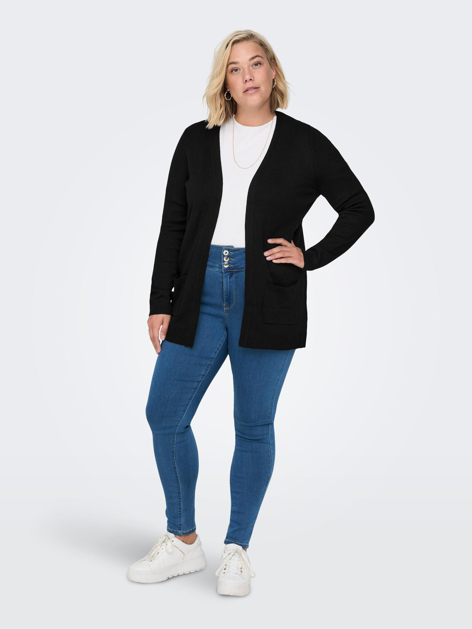 ONLY CARMAKOMA Esly Cardigan Negru - Pled.ro