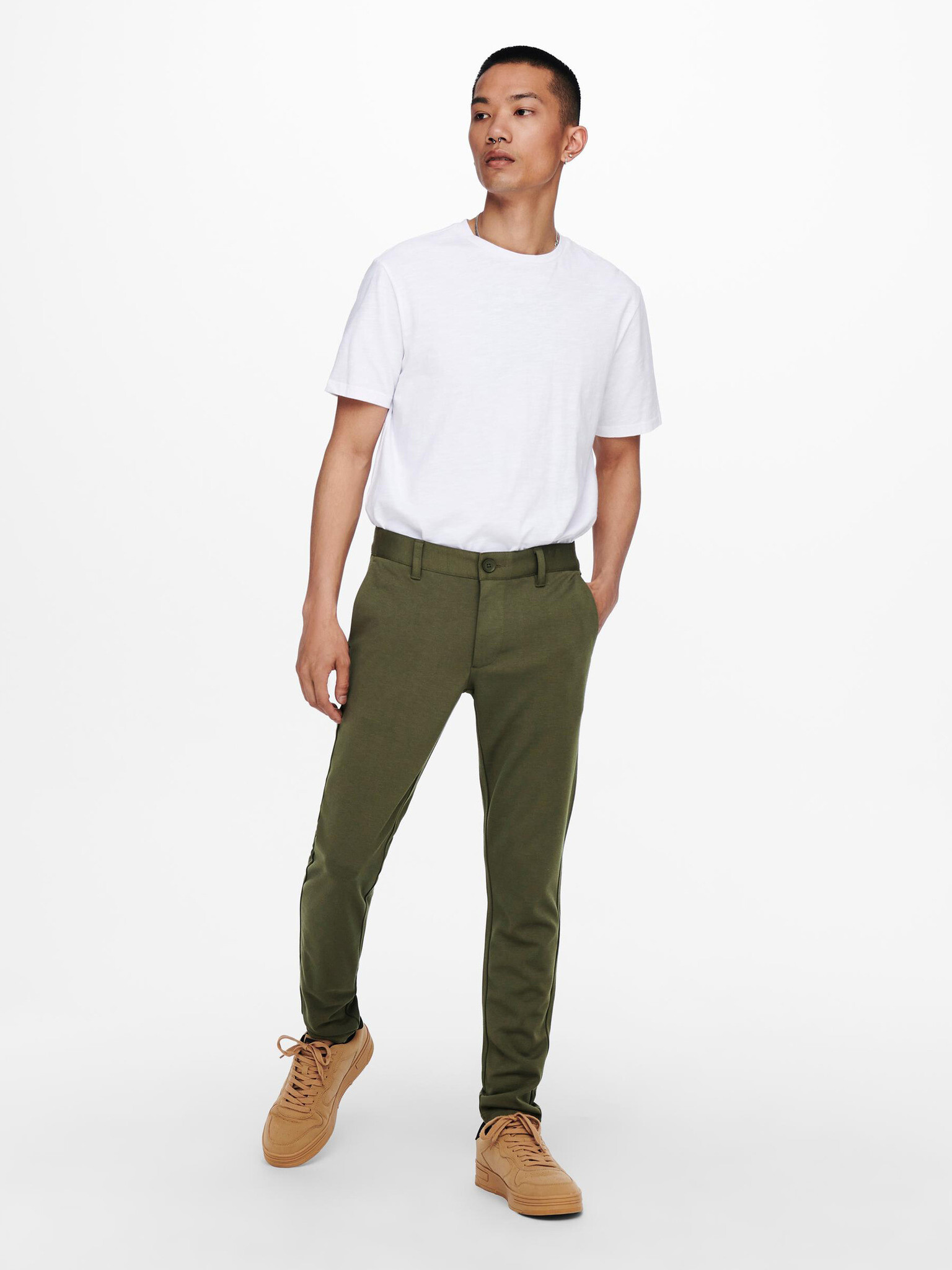 ONLY & SONS Chino Pantaloni Verde - Pled.ro