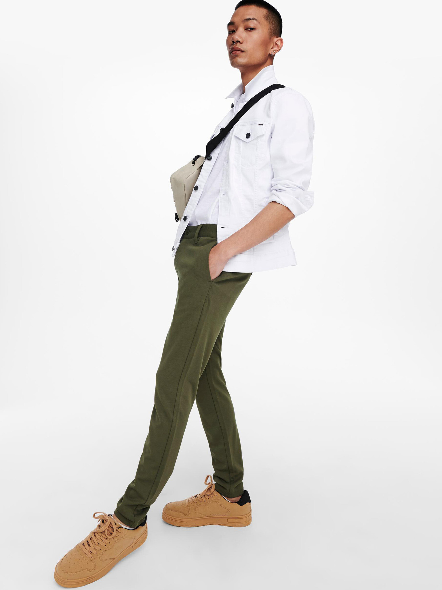 ONLY & SONS Chino Pantaloni Verde - Pled.ro