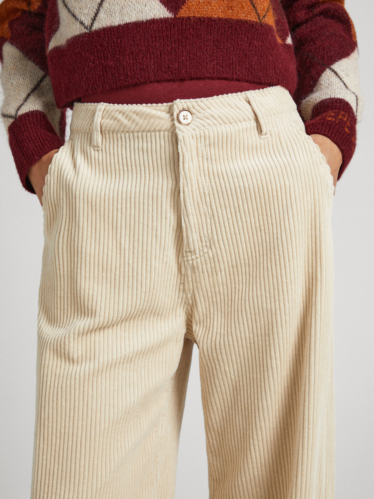 Pepe Jeans Cecilia Cord Pantaloni Alb - Pled.ro