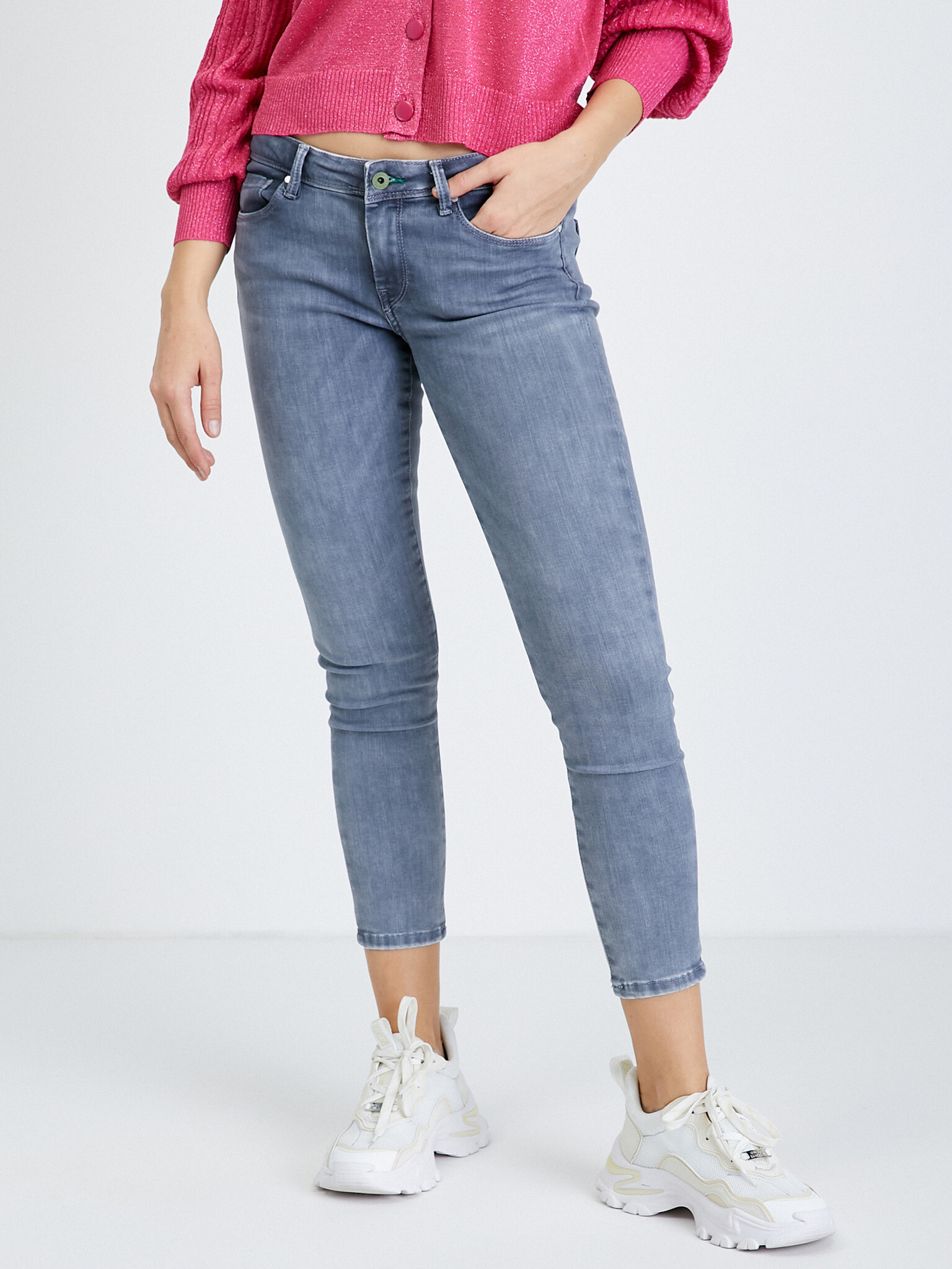 Pepe Jeans Lola Jeans Gri - Pled.ro