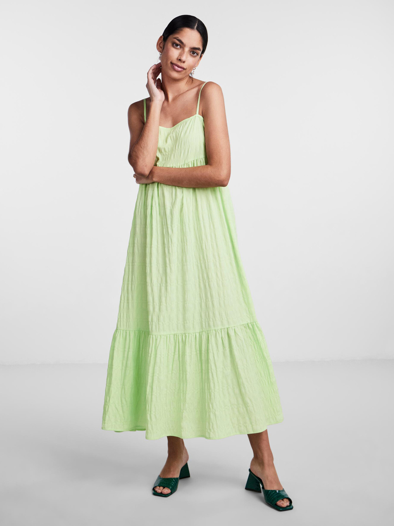 Pieces Louise Rochie Verde - Pled.ro