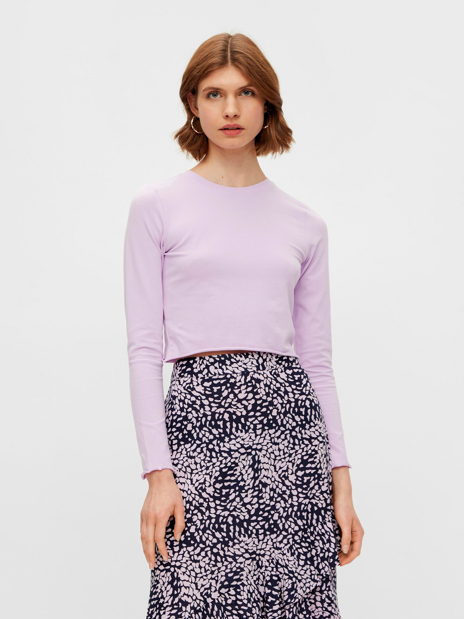 Pieces Maddi Crop top Violet - Pled.ro