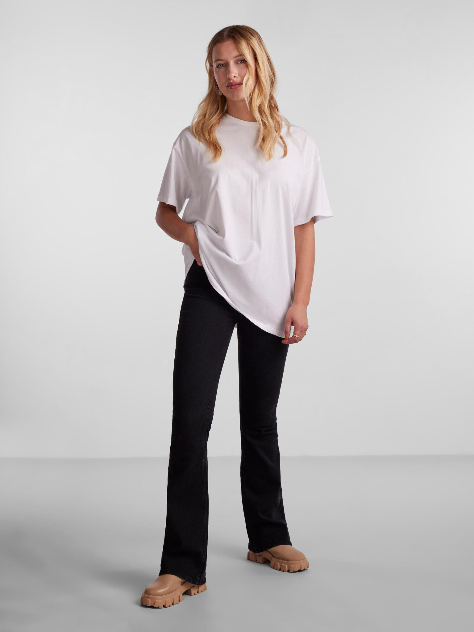 Pieces Rina Tricou Alb - Pled.ro