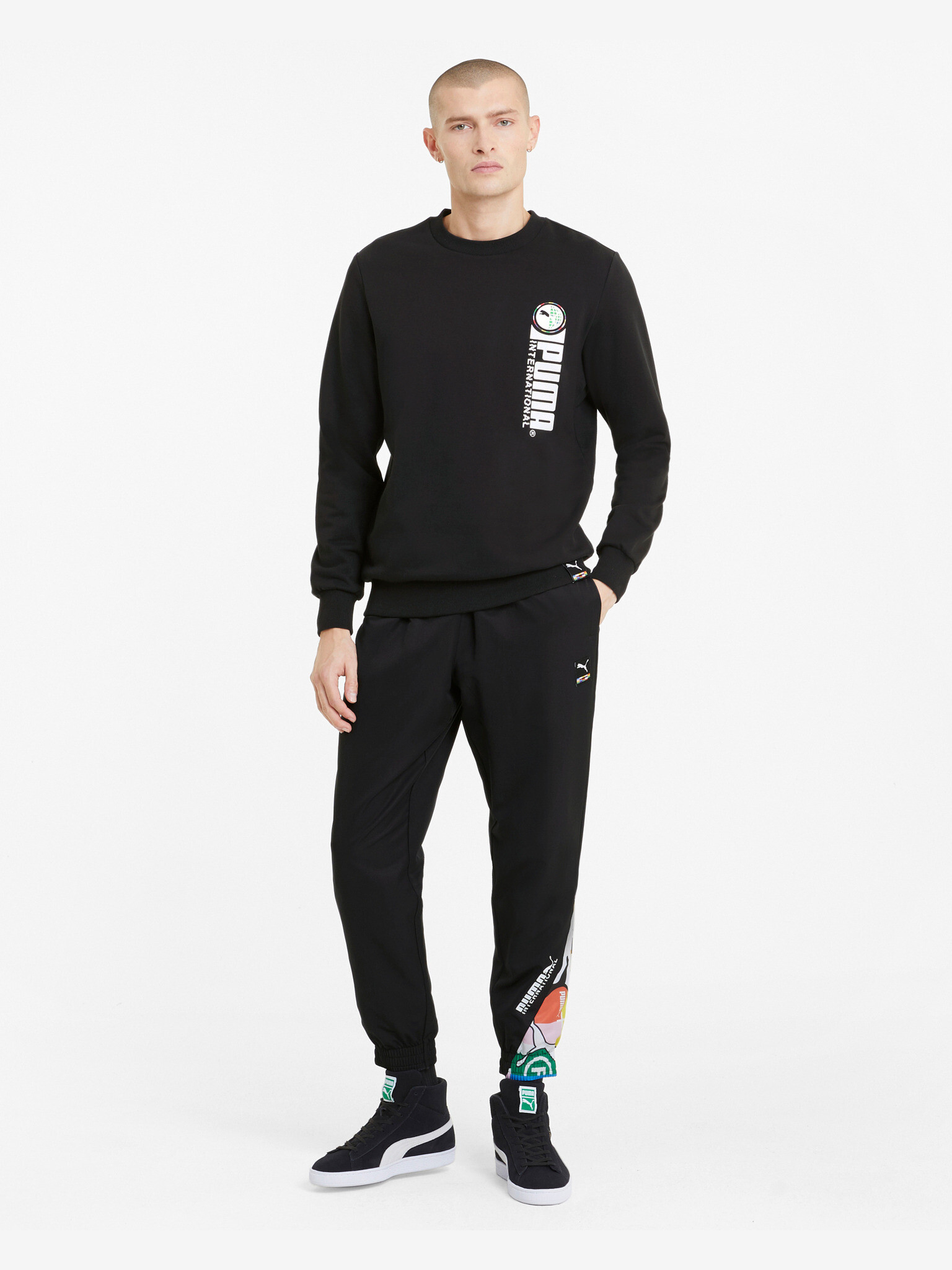 Puma Graphic Crew Hanorac Negru - Pled.ro