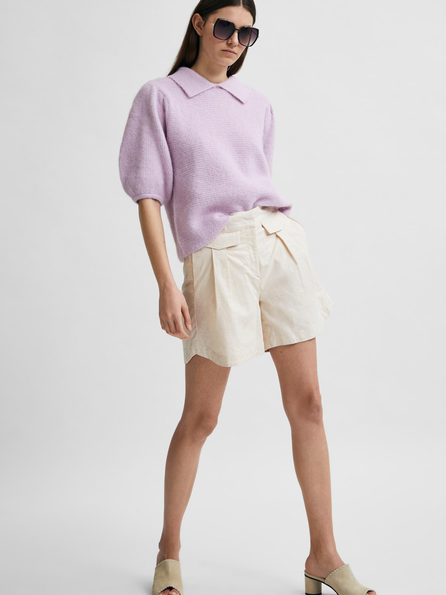 Selected Femme Cecilie Pantaloni scurți Alb - Pled.ro