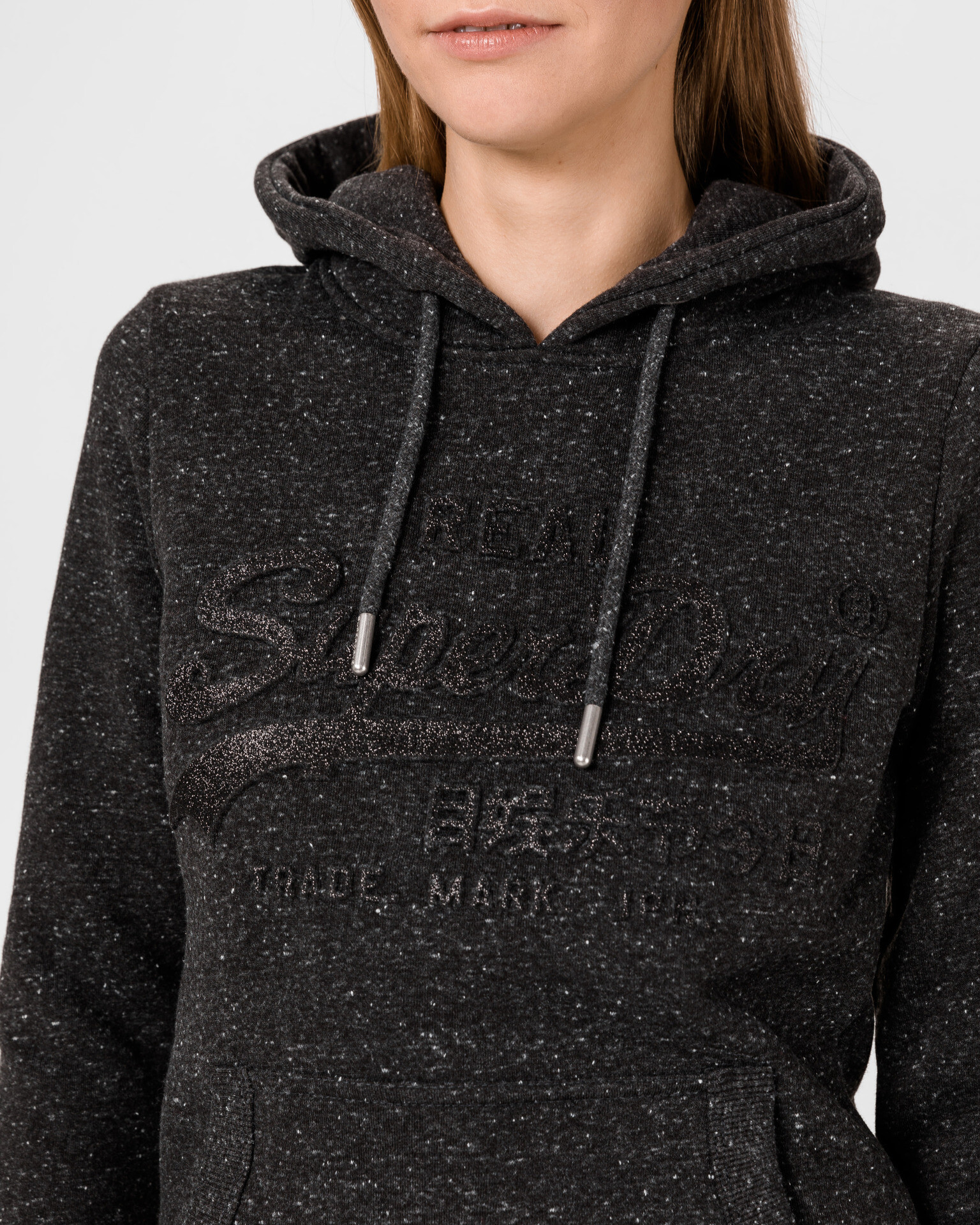 SuperDry Tonal Embossed Hanorac Negru - Pled.ro