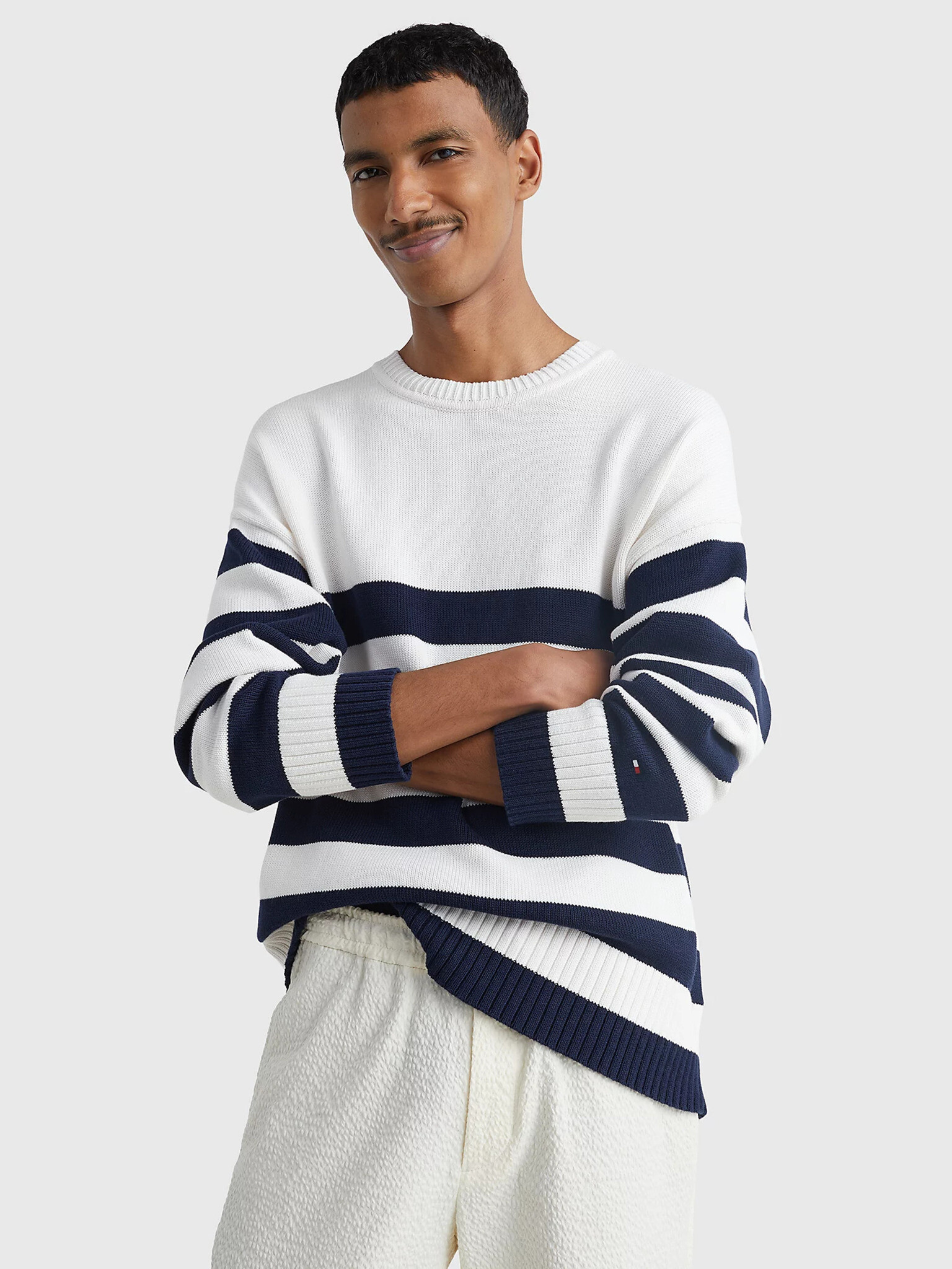 Tommy Hilfiger Breton Pulover Alb - Pled.ro