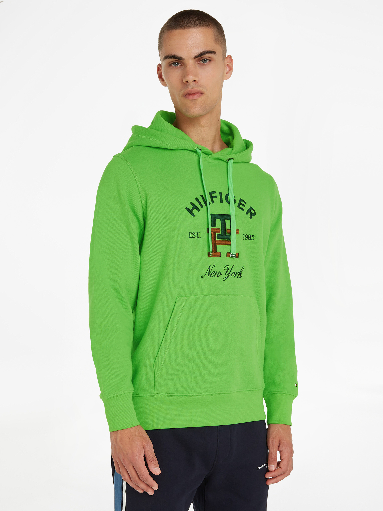 Tommy Hilfiger Curved Monogram Hoody Hanorac Verde - Pled.ro