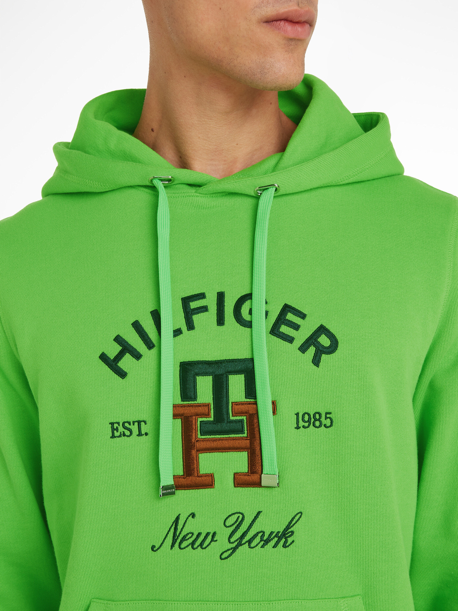 Tommy Hilfiger Curved Monogram Hoody Hanorac Verde - Pled.ro