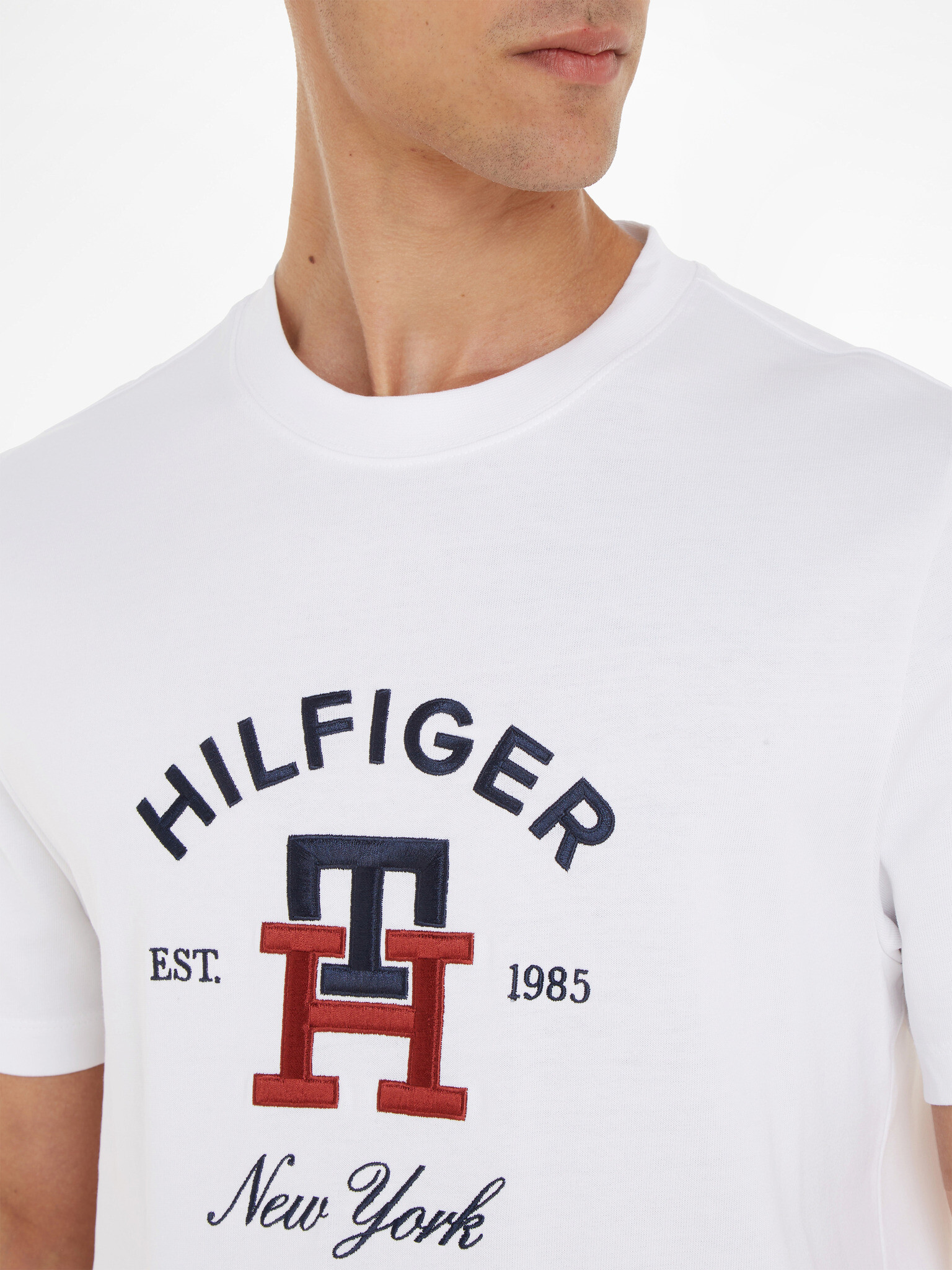 Tommy Hilfiger Curved Monogram Tricou Alb - Pled.ro