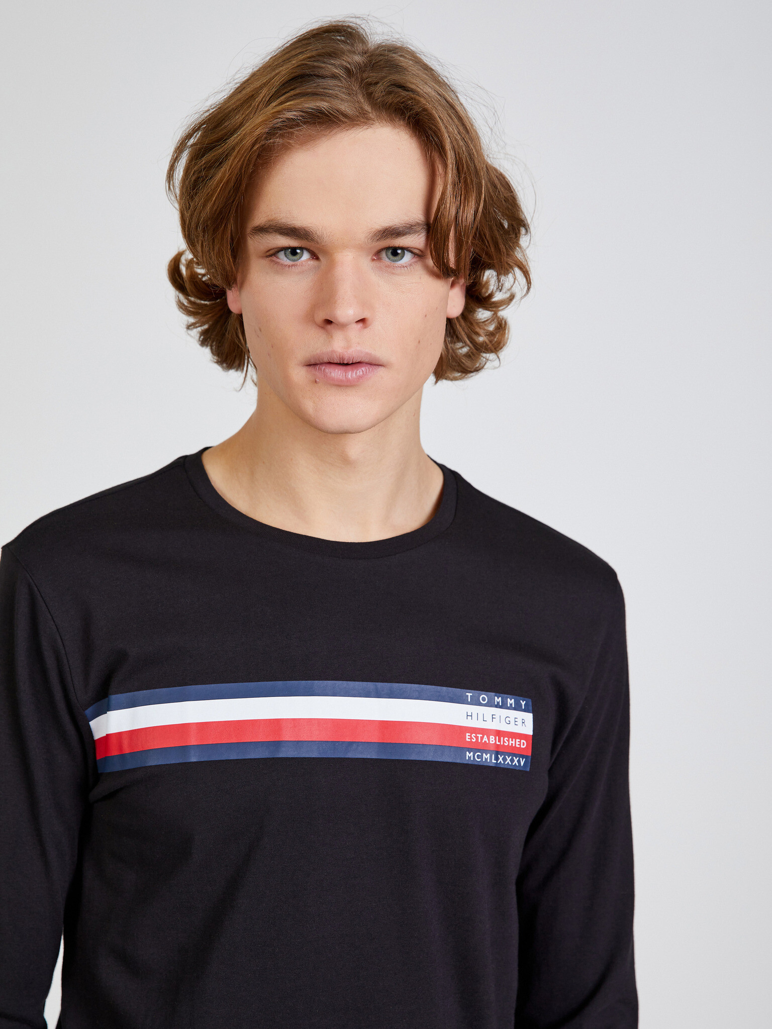 Tommy Hilfiger Sliced Bar Tricou Negru - Pled.ro