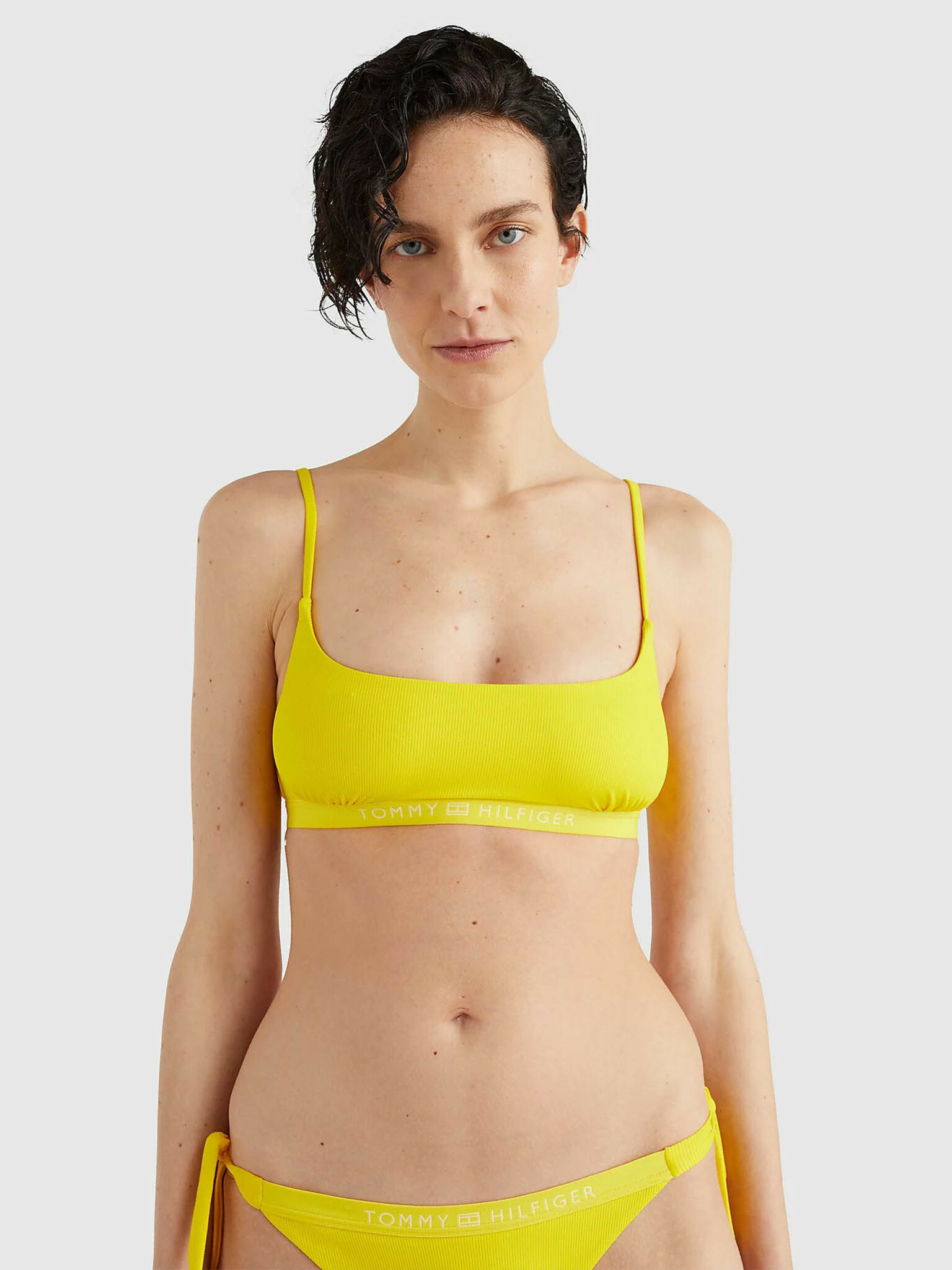 Tommy Hilfiger Underwear Tonal Logo-bralette Partea superioară a costumului de baie Galben - Pled.ro