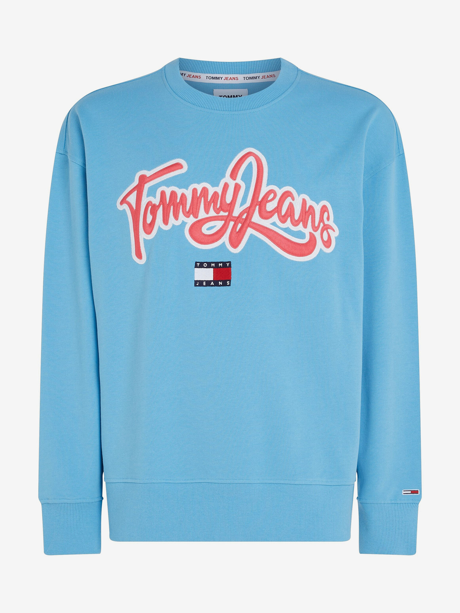 Tommy Jeans College Pop Text Crew Hanorac Albastru - Pled.ro