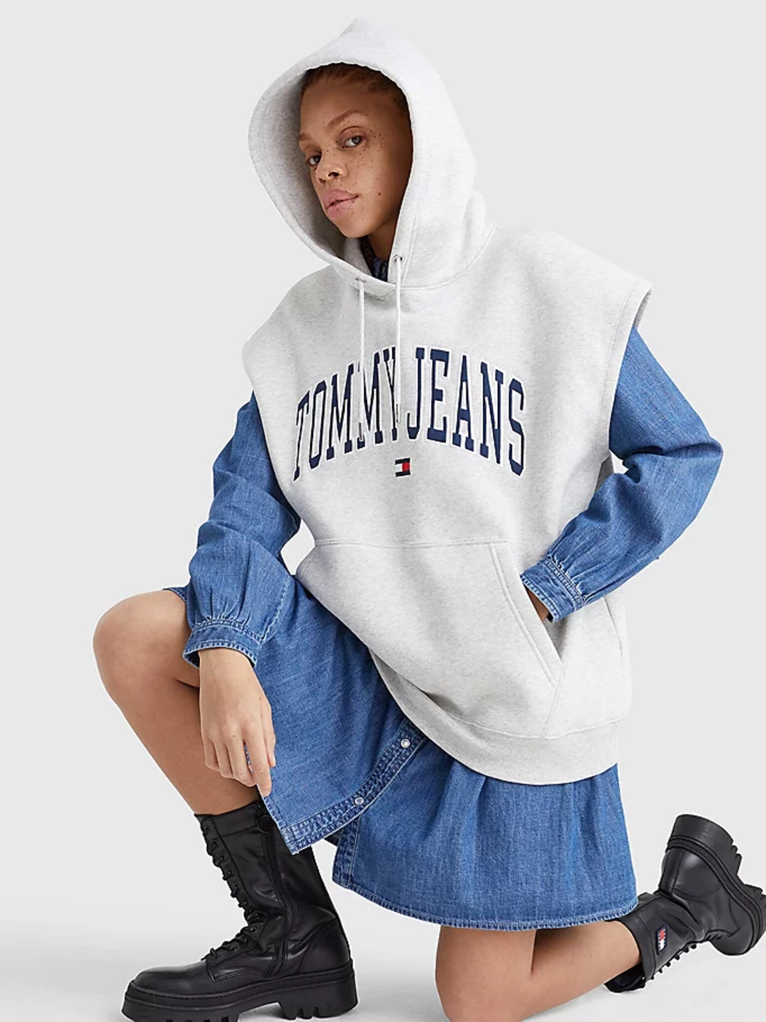 Tommy Jeans Collegiat Hanorac Gri - Pled.ro