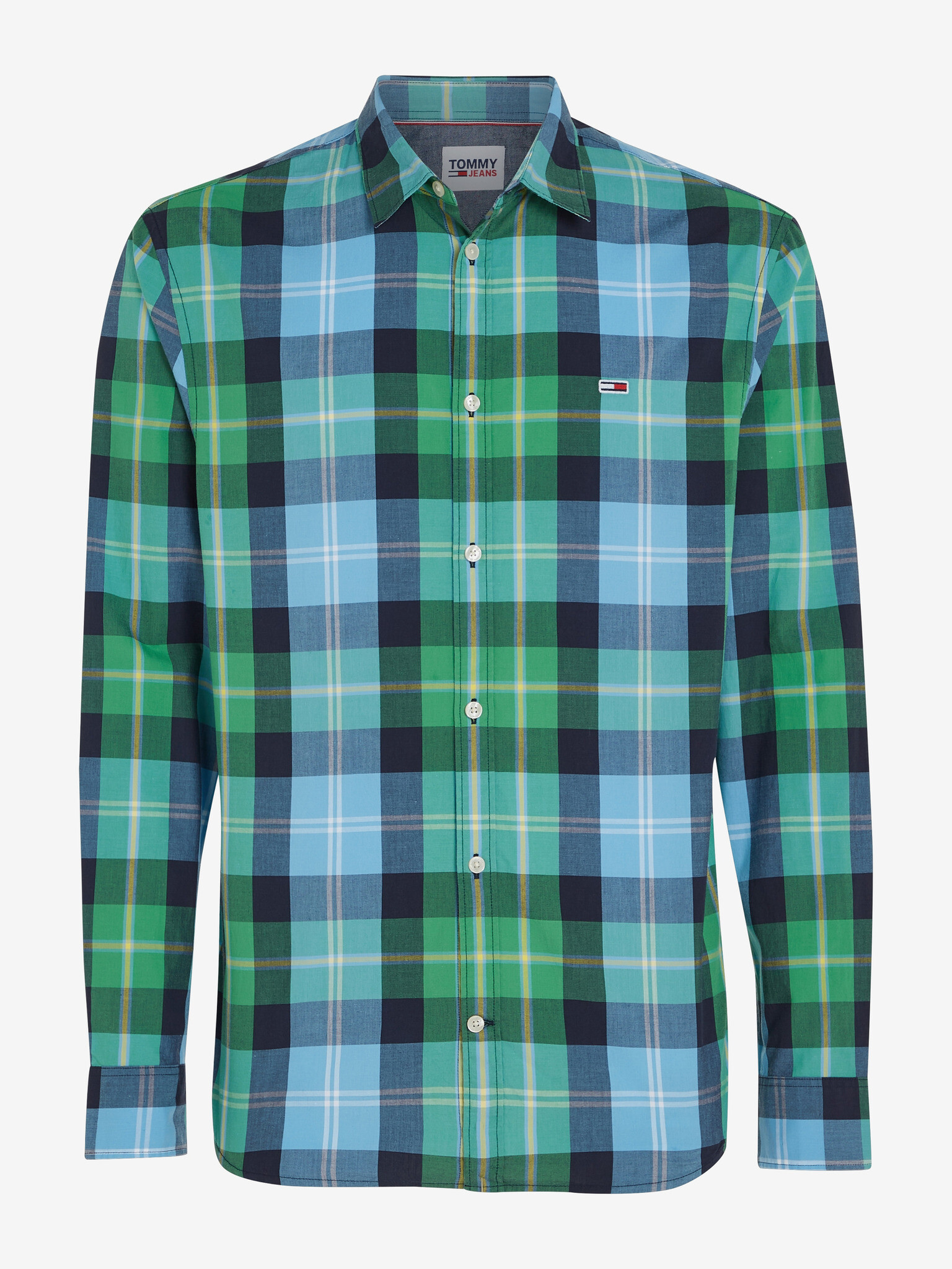 Tommy Jeans Essential Cămașă Verde - Pled.ro