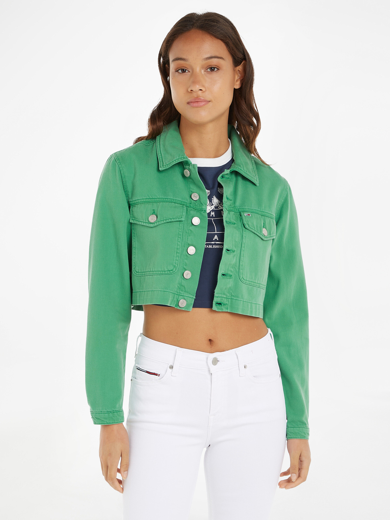 Tommy Jeans Jachetă Verde - Pled.ro