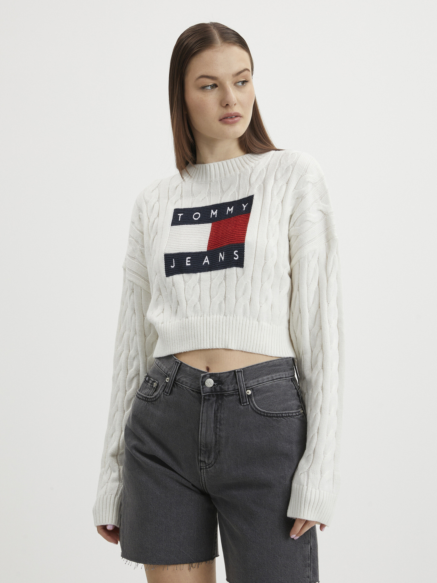 Tommy Jeans Pulover Alb - Pled.ro