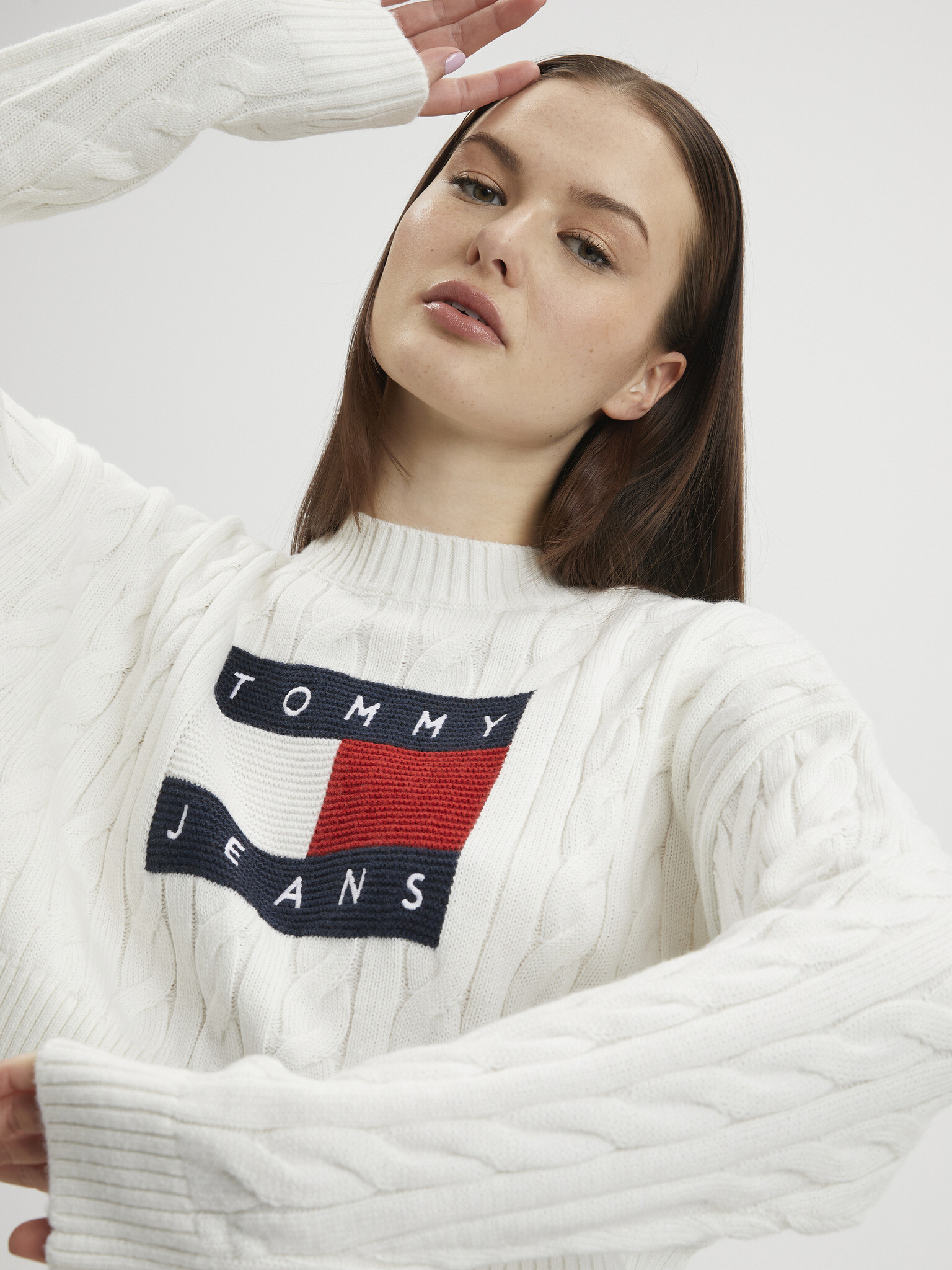 Tommy Jeans Pulover Alb - Pled.ro