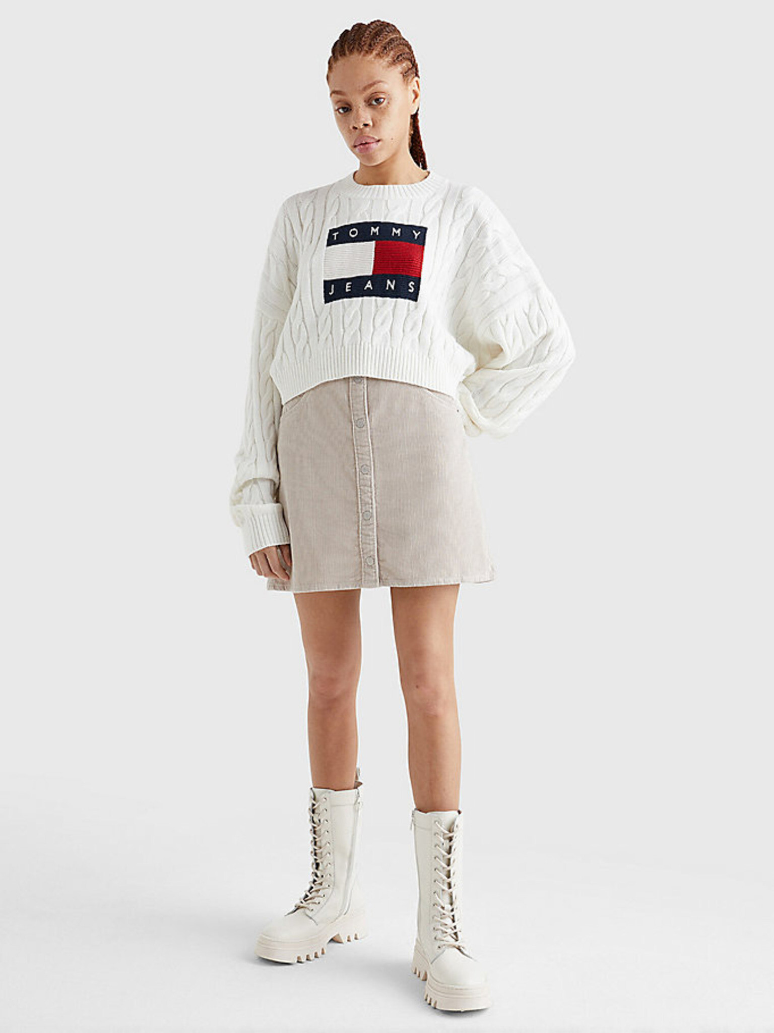 Tommy Jeans Pulover Alb - Pled.ro