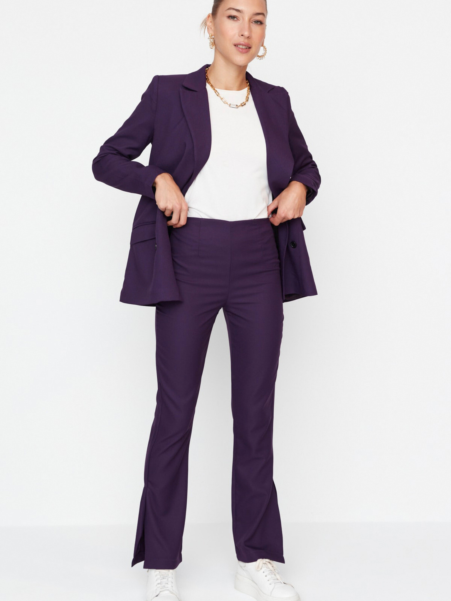 Trendyol Pantaloni Violet - Pled.ro