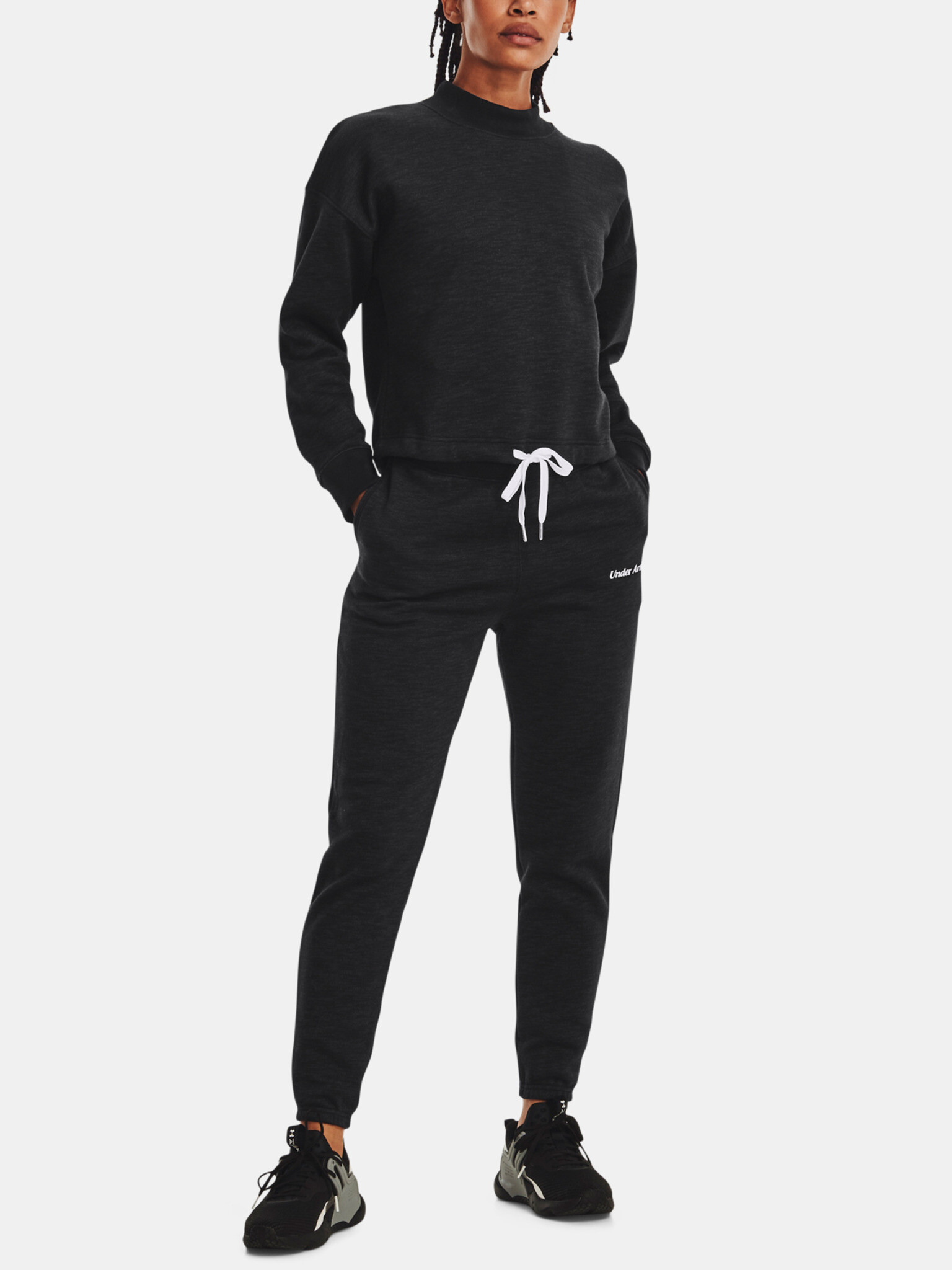 Under Armour Essential Script Crew Hanorac Negru - Pled.ro