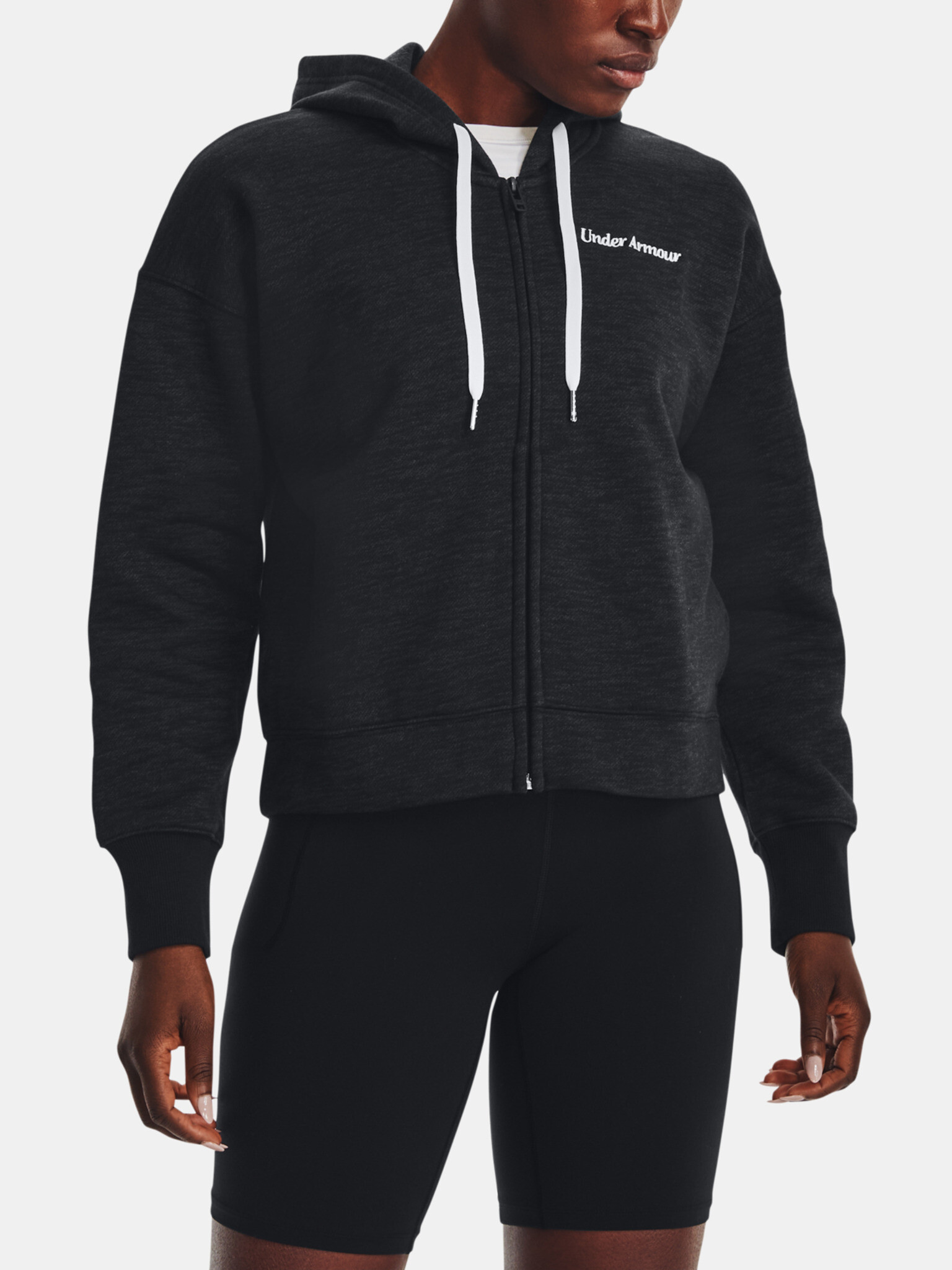 Under Armour Essential Script FZ Hanorac Negru - Pled.ro