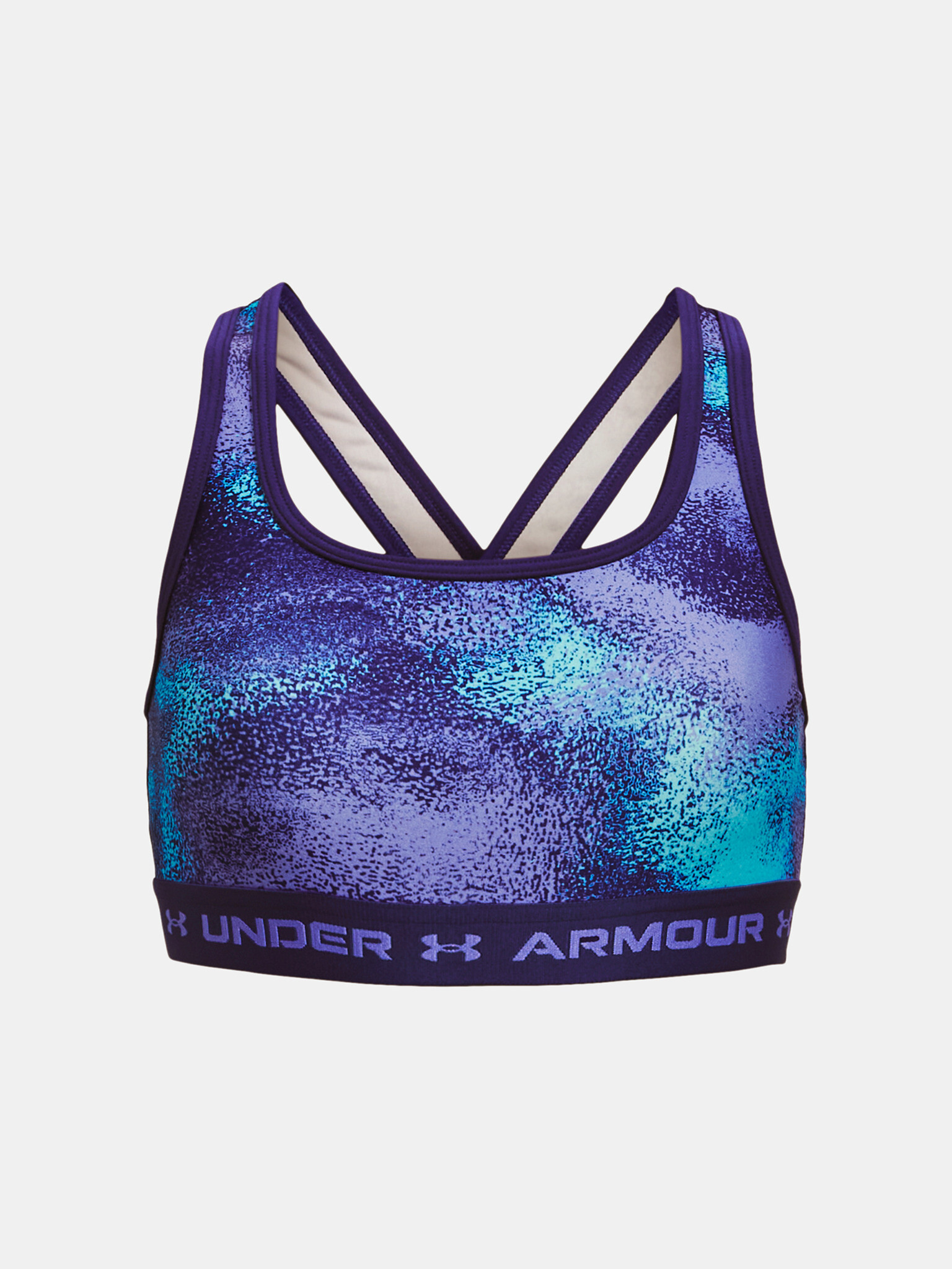 Under Armour G Crossback Mid Printed Sutien pentru fete Albastru - Pled.ro