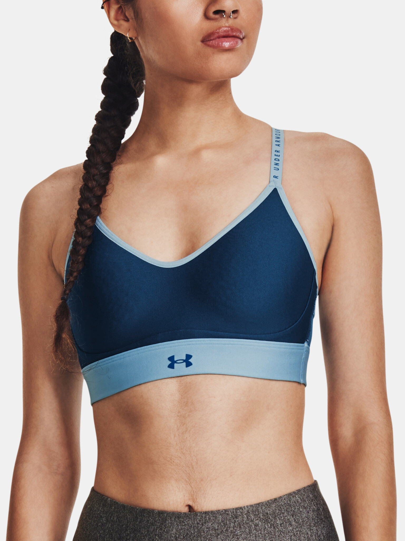 Under Armour Infinity Covered Low Sport Sutien Albastru - Pled.ro