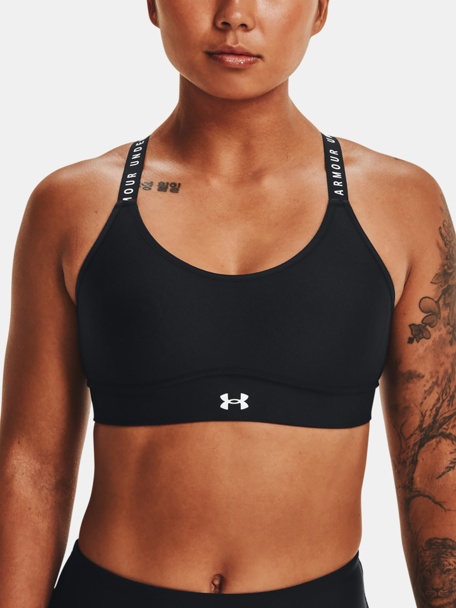 Under Armour Infinity Covered Mid Sutien Negru - Pled.ro