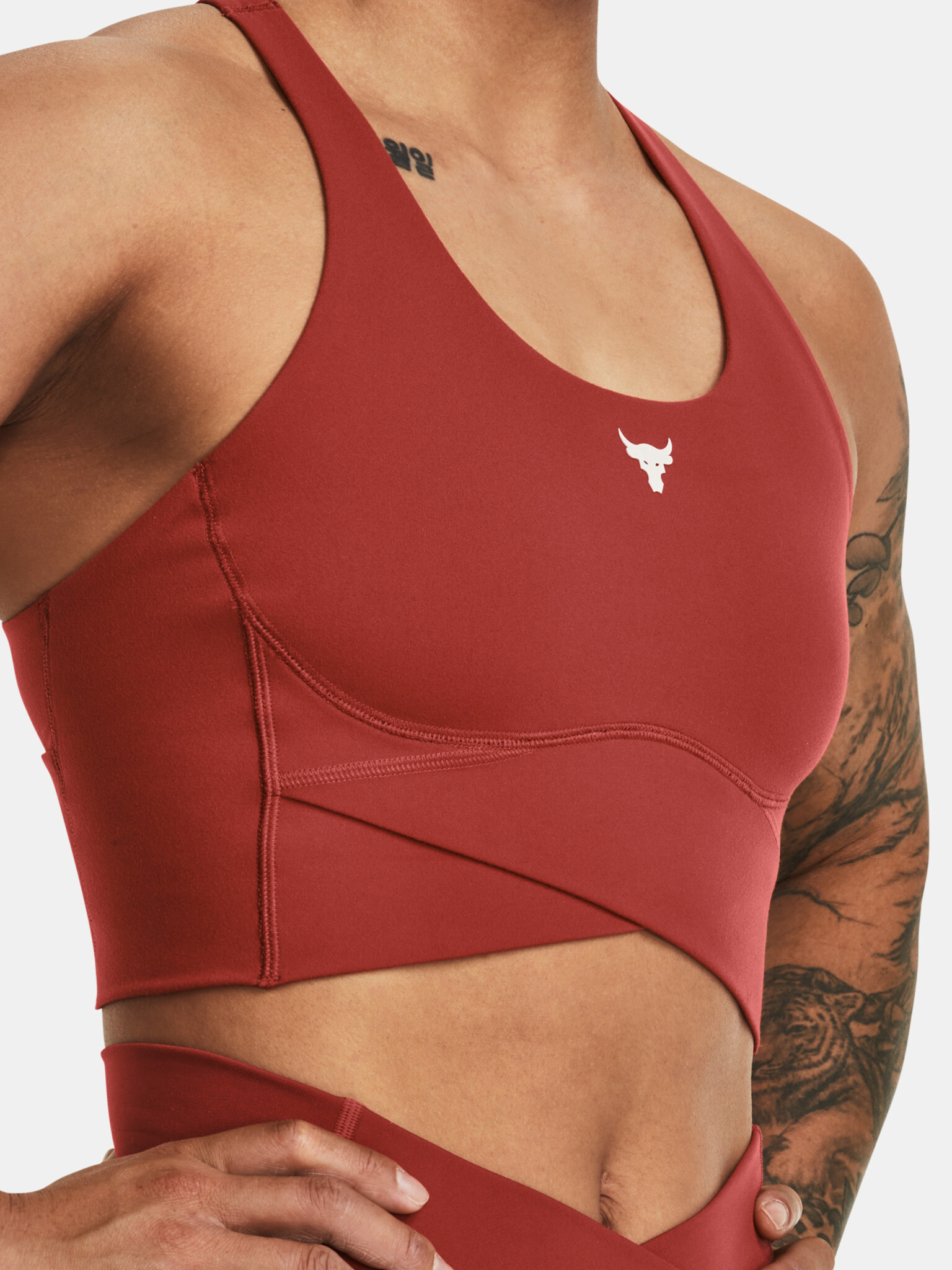 Under Armour Project Rock LetsGo Crssover Sport Sutien Roșu - Pled.ro