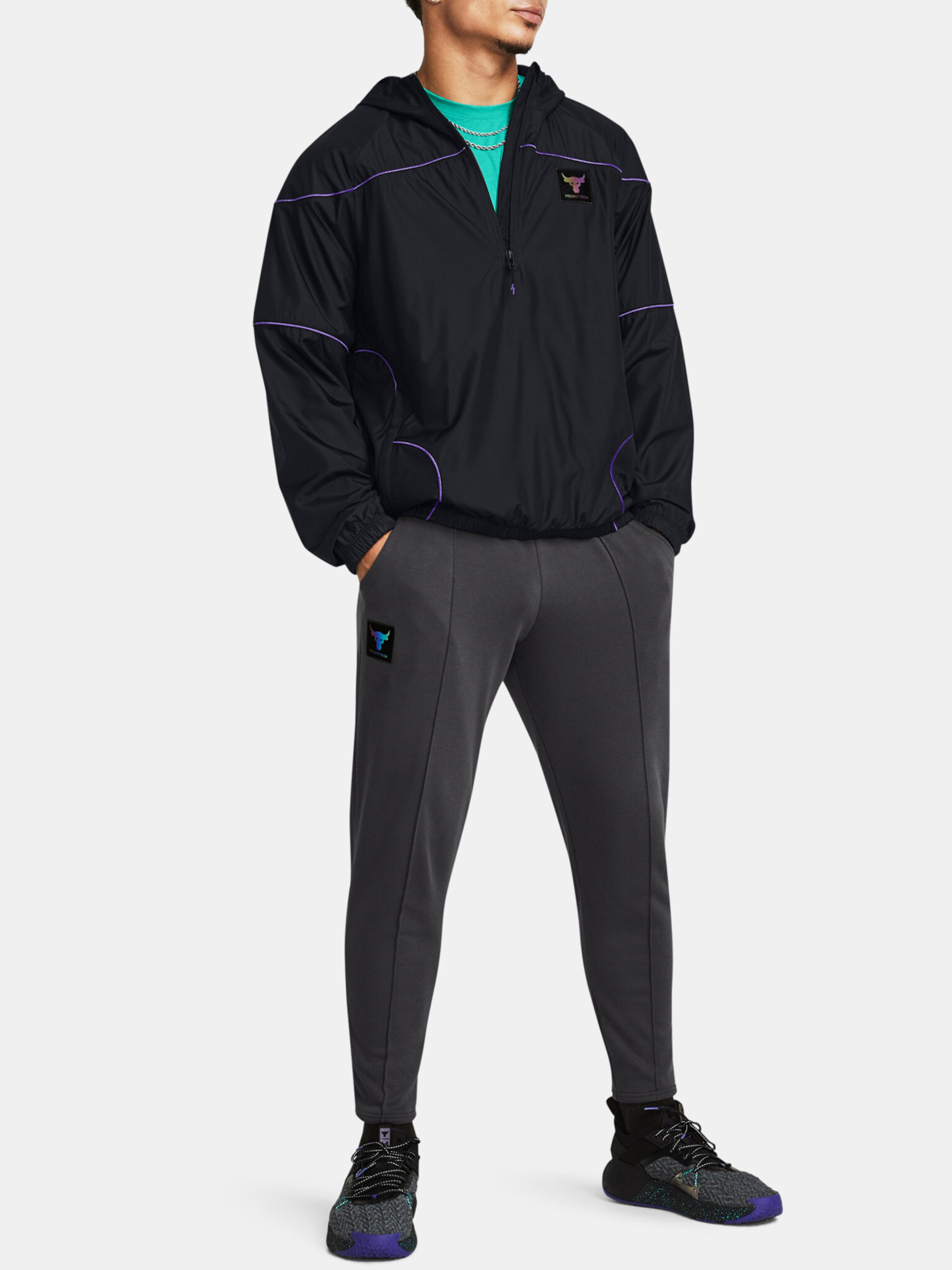 Under Armour Project Rock Terry Gym Pantaloni Gri - Pled.ro