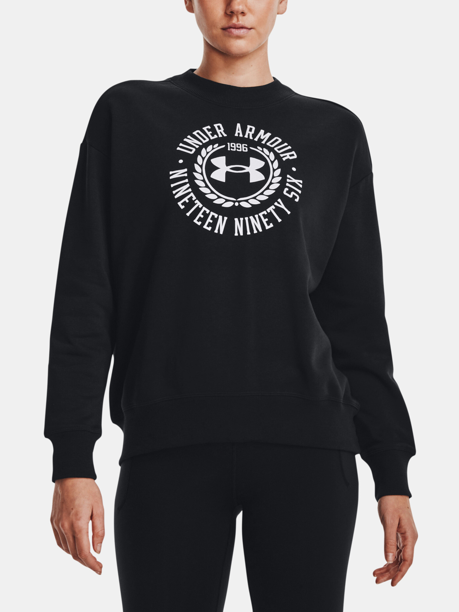 Under Armour Rival Fleece Crest Grp Crew Hanorac Negru - Pled.ro