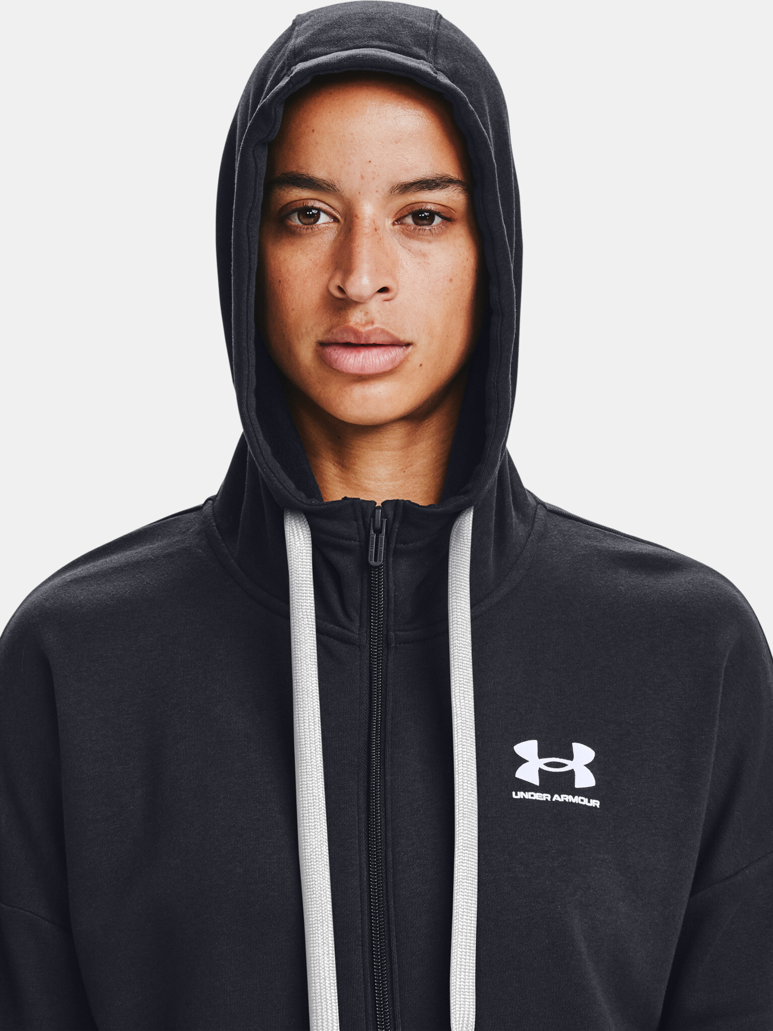 Under Armour RIVAL FLEECE FZ HOODIE Hanorac Negru - Pled.ro