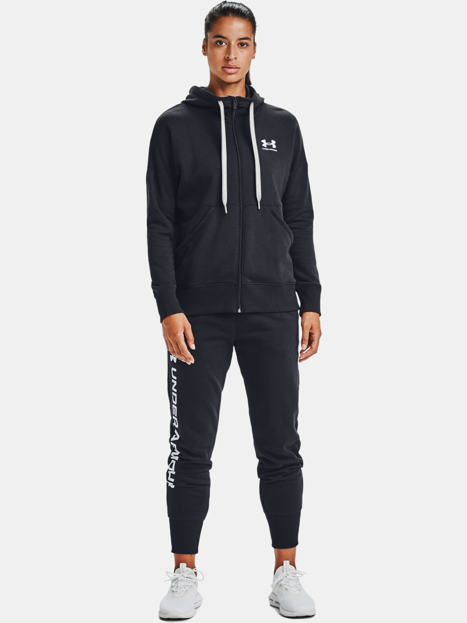 Under Armour RIVAL FLEECE FZ HOODIE Hanorac Negru - Pled.ro