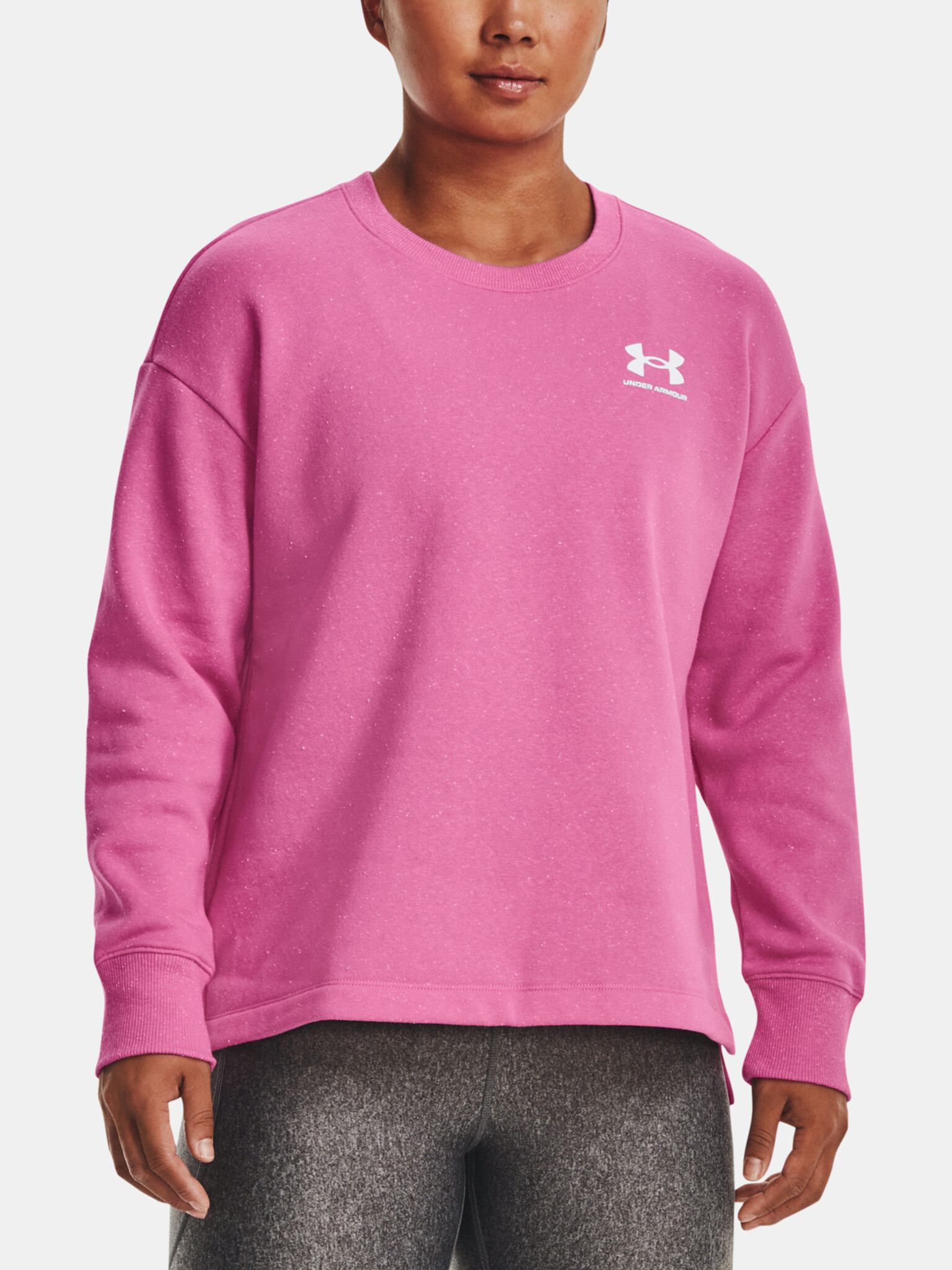 Under Armour Rival Fleece Oversize Crew Hanorac Roz - Pled.ro