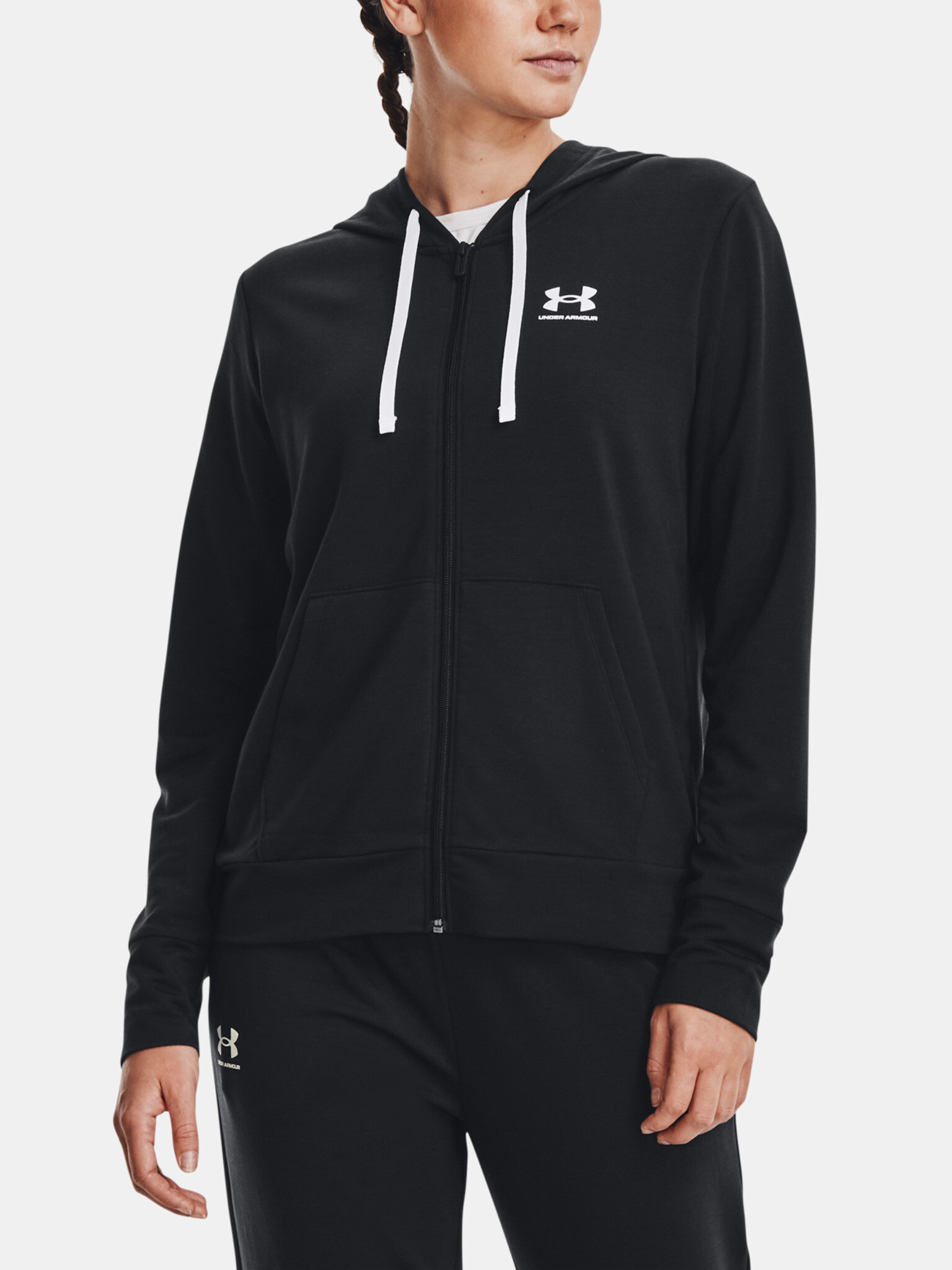 Under Armour Rival Terry FZ Hoodie Hanorac Negru - Pled.ro