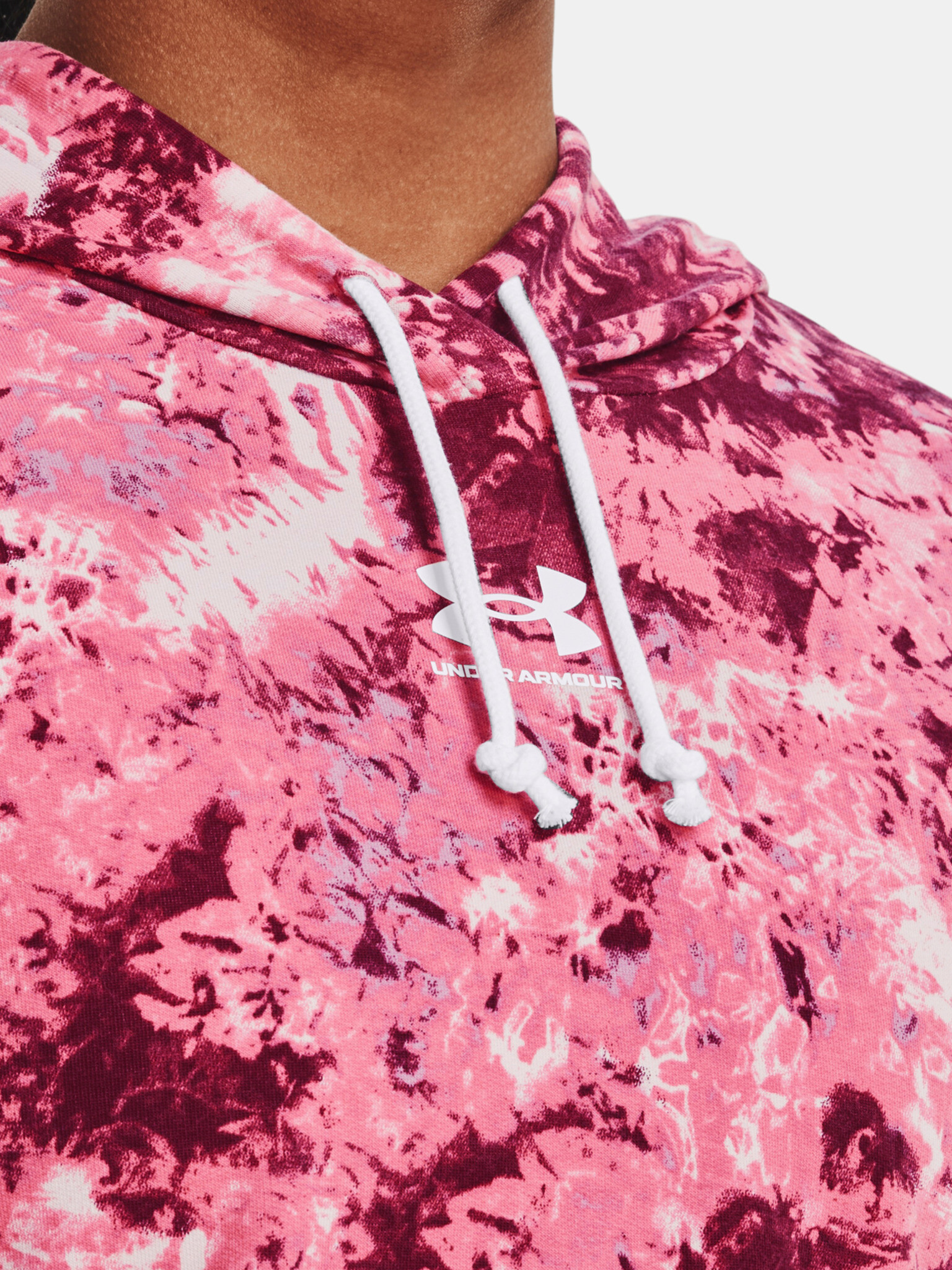 Under Armour Rival Terry Print Hoodie Hanorac Roz - Pled.ro