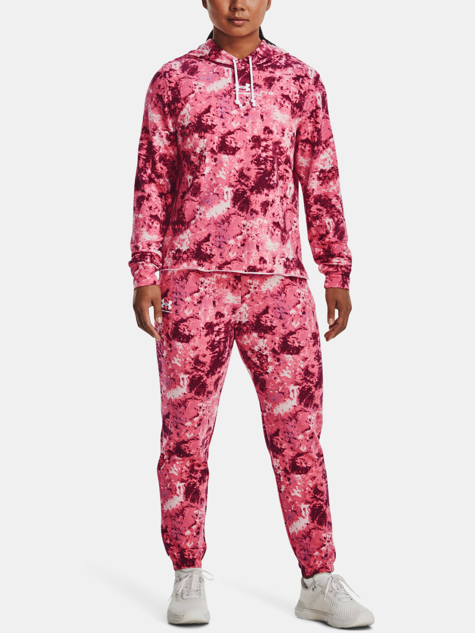 Under Armour Rival Terry Print Hoodie Hanorac Roz - Pled.ro