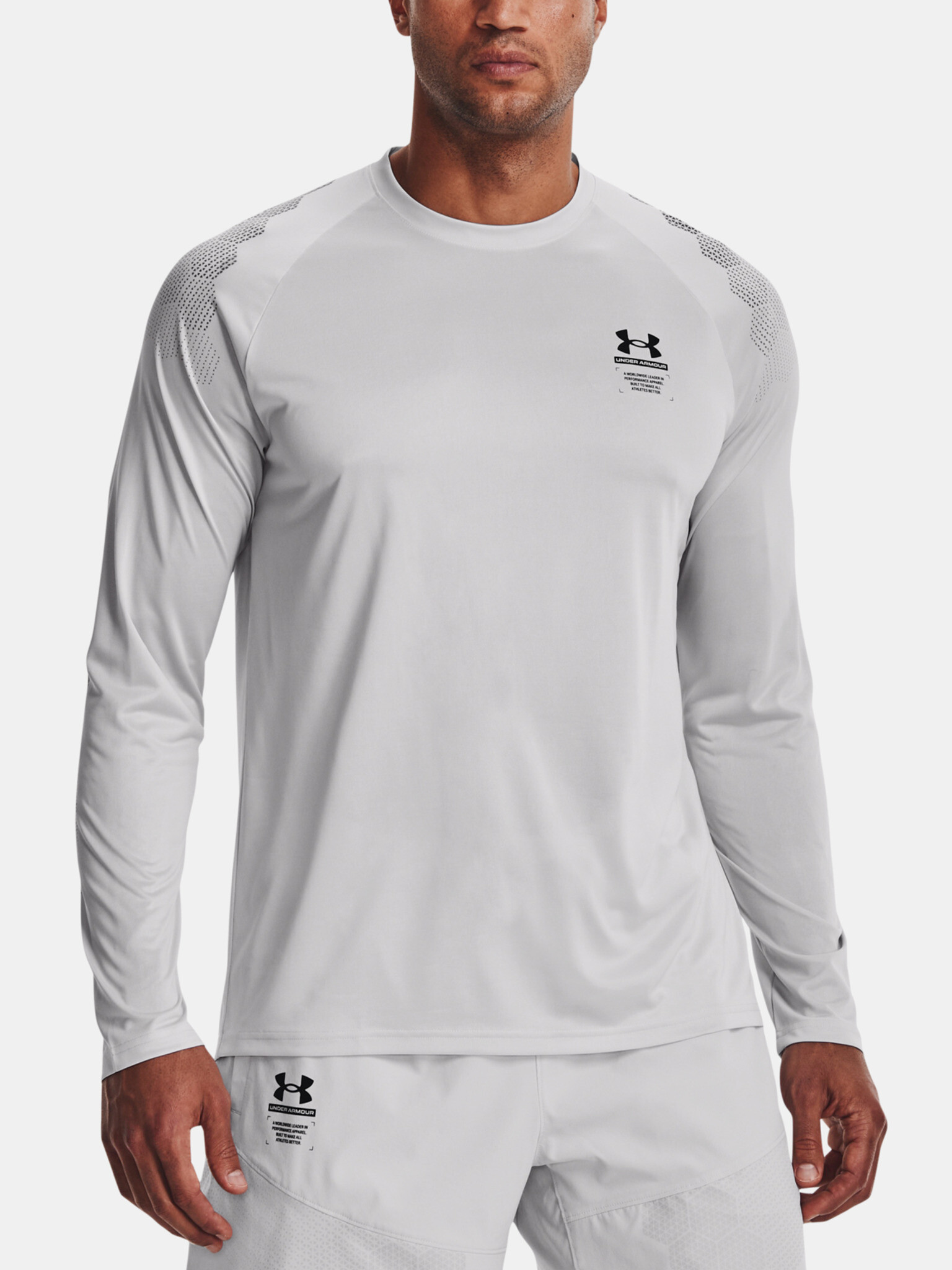 Under Armour UA Armourprint LS Tricou Gri - Pled.ro