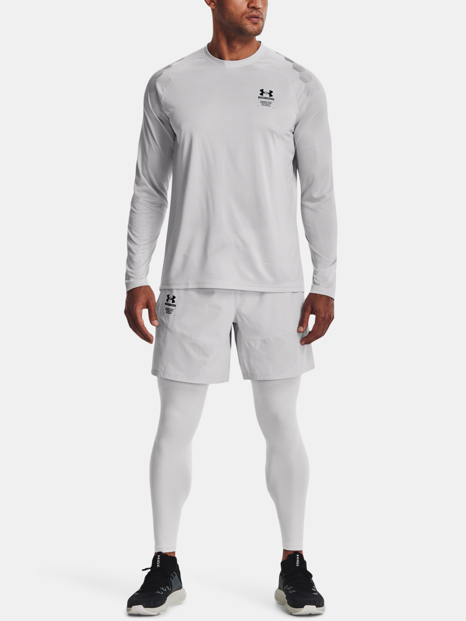 Under Armour UA Armourprint LS Tricou Gri - Pled.ro